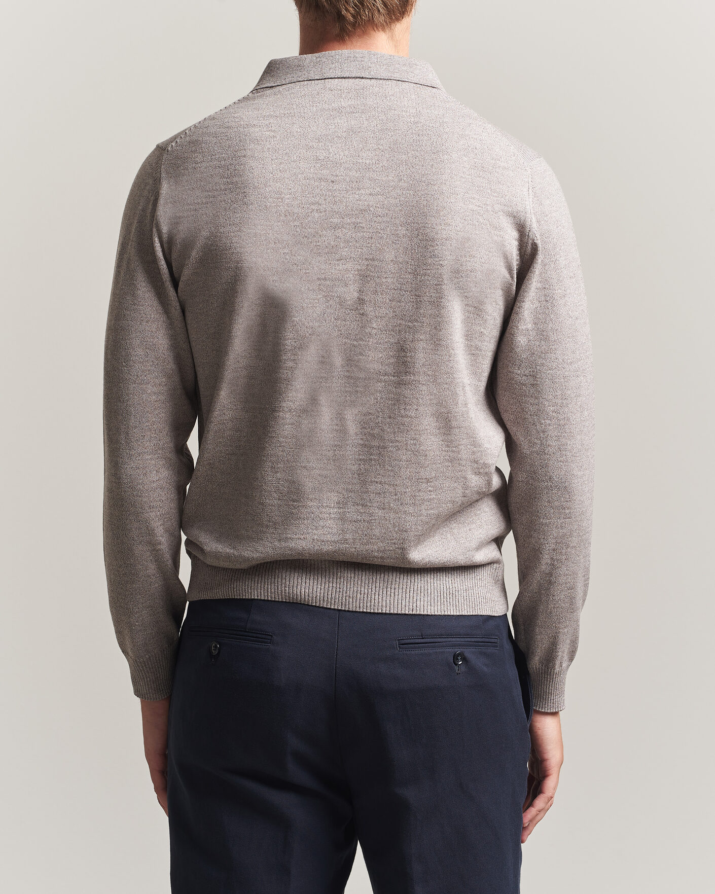 Hombres | Jerséis y prendas de punto | Stenströms | Merino Polo Beige