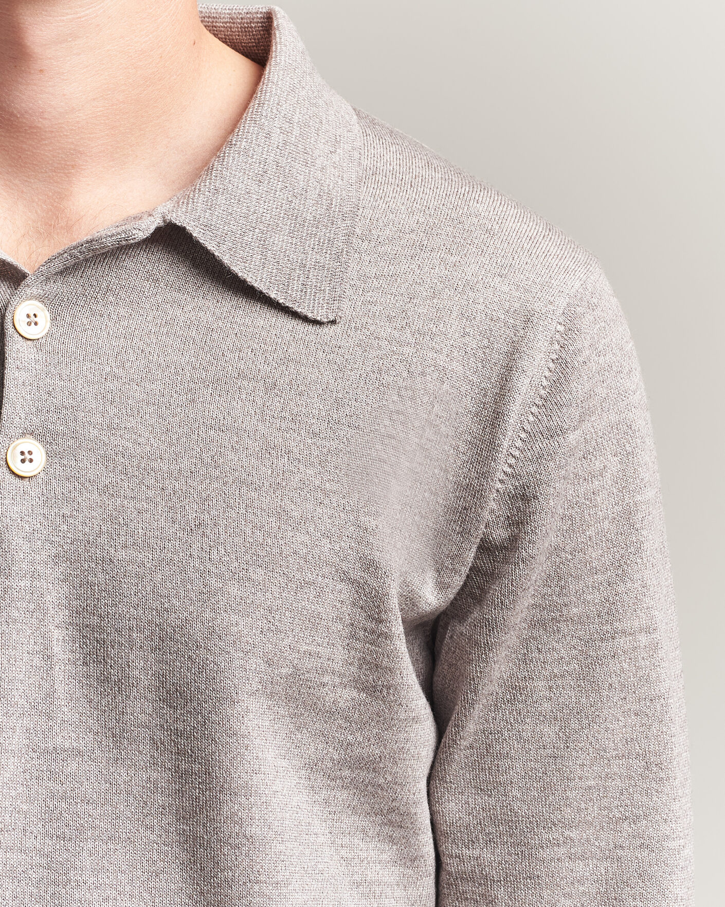 Hombres | Jerséis y prendas de punto | Stenströms | Merino Polo Beige