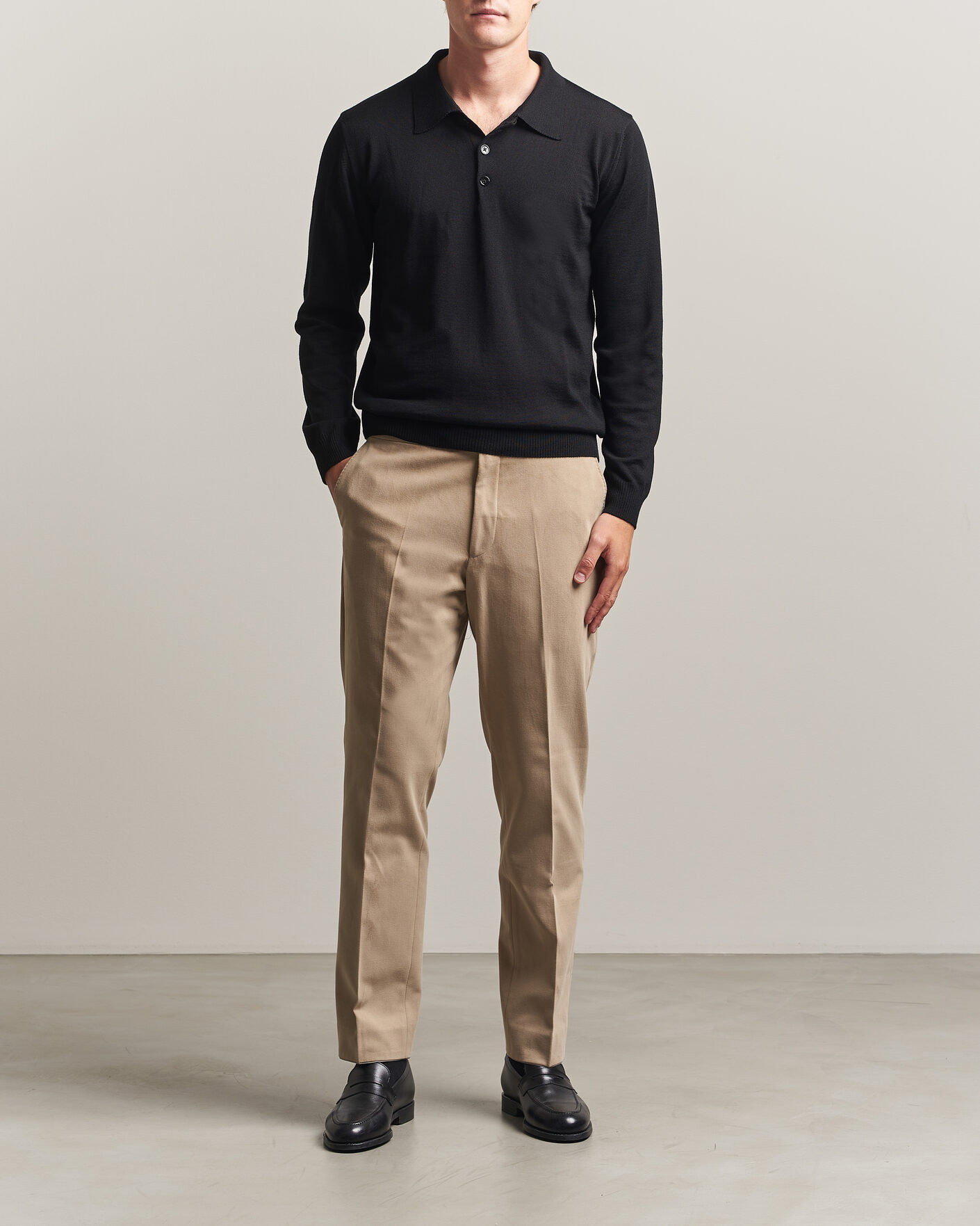 Hombres | Jerséis y prendas de punto | Stenströms | Merino Polo Black
