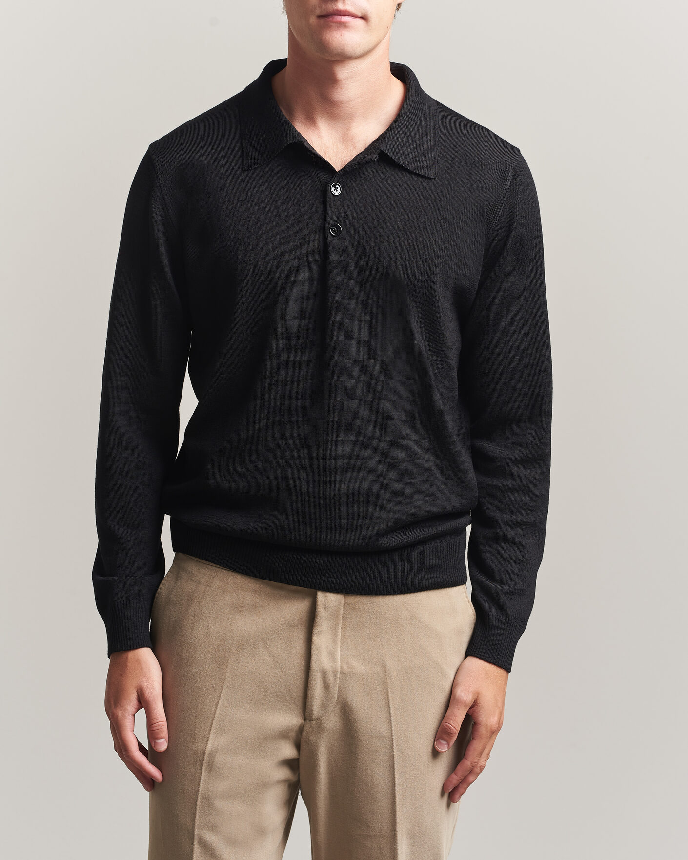 Hombres | Jerséis y prendas de punto | Stenströms | Merino Polo Black