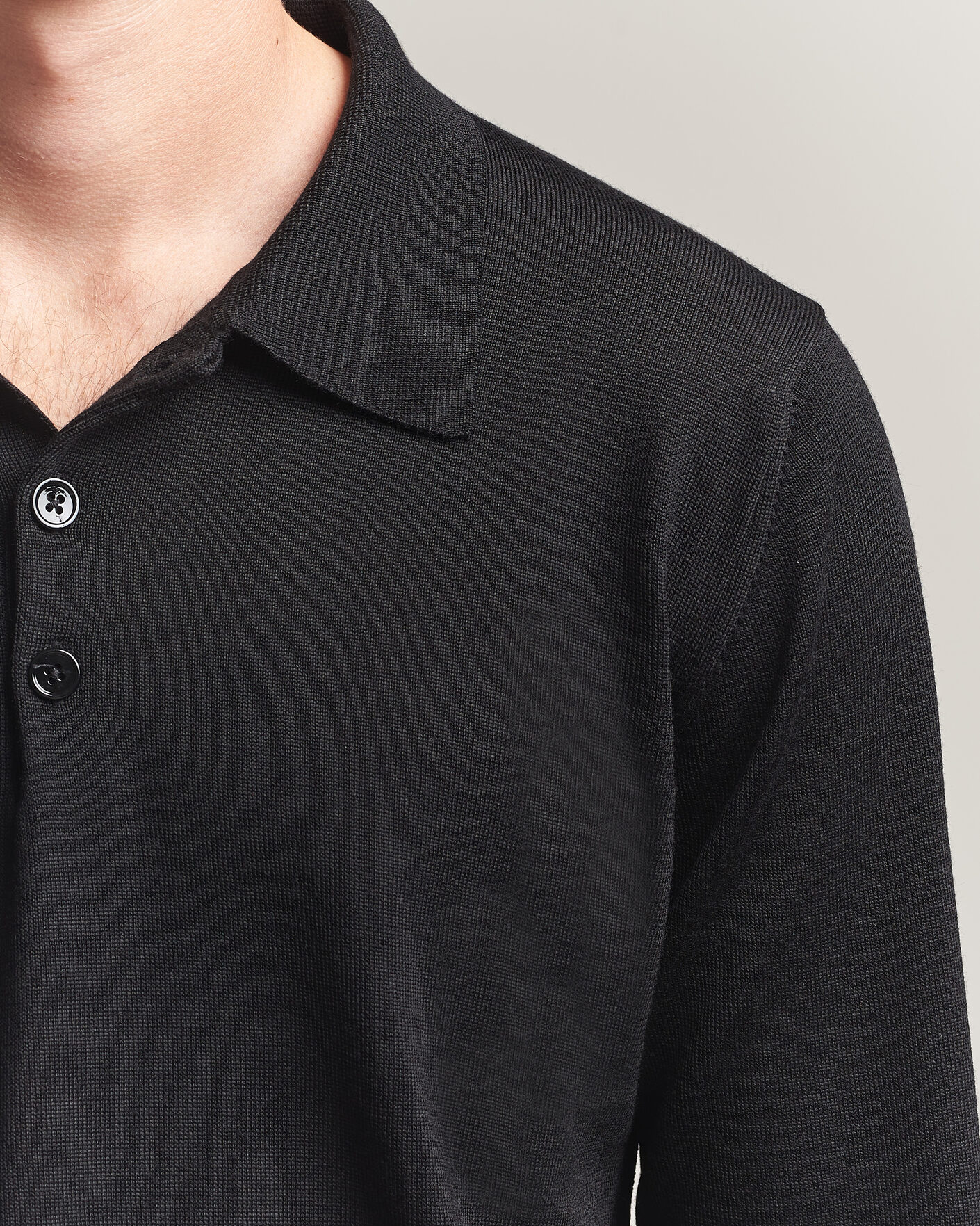 Hombres | Jerséis y prendas de punto | Stenströms | Merino Polo Black