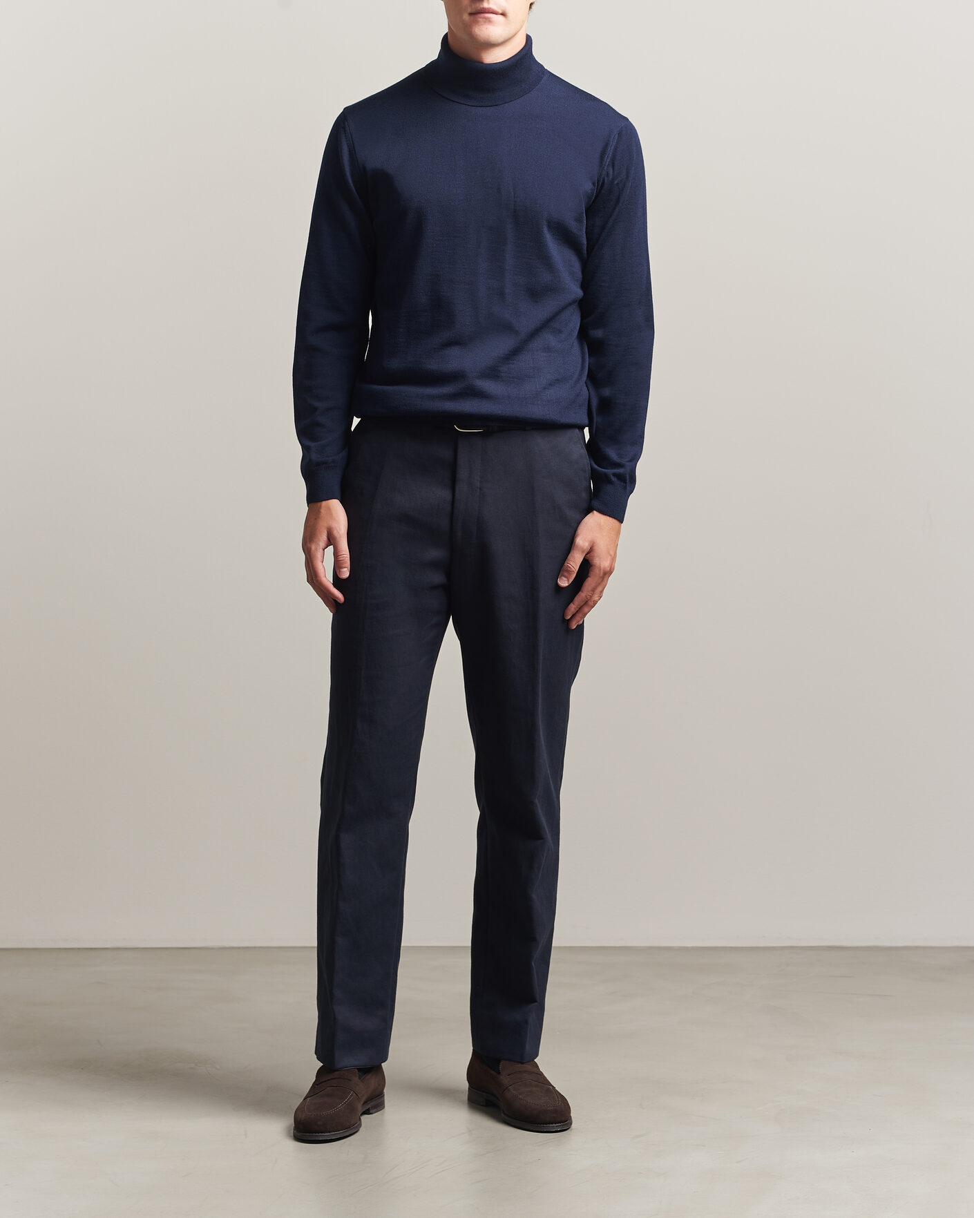Hombres | Jerséis y prendas de punto | Stenströms | Merino Rollneck Navy