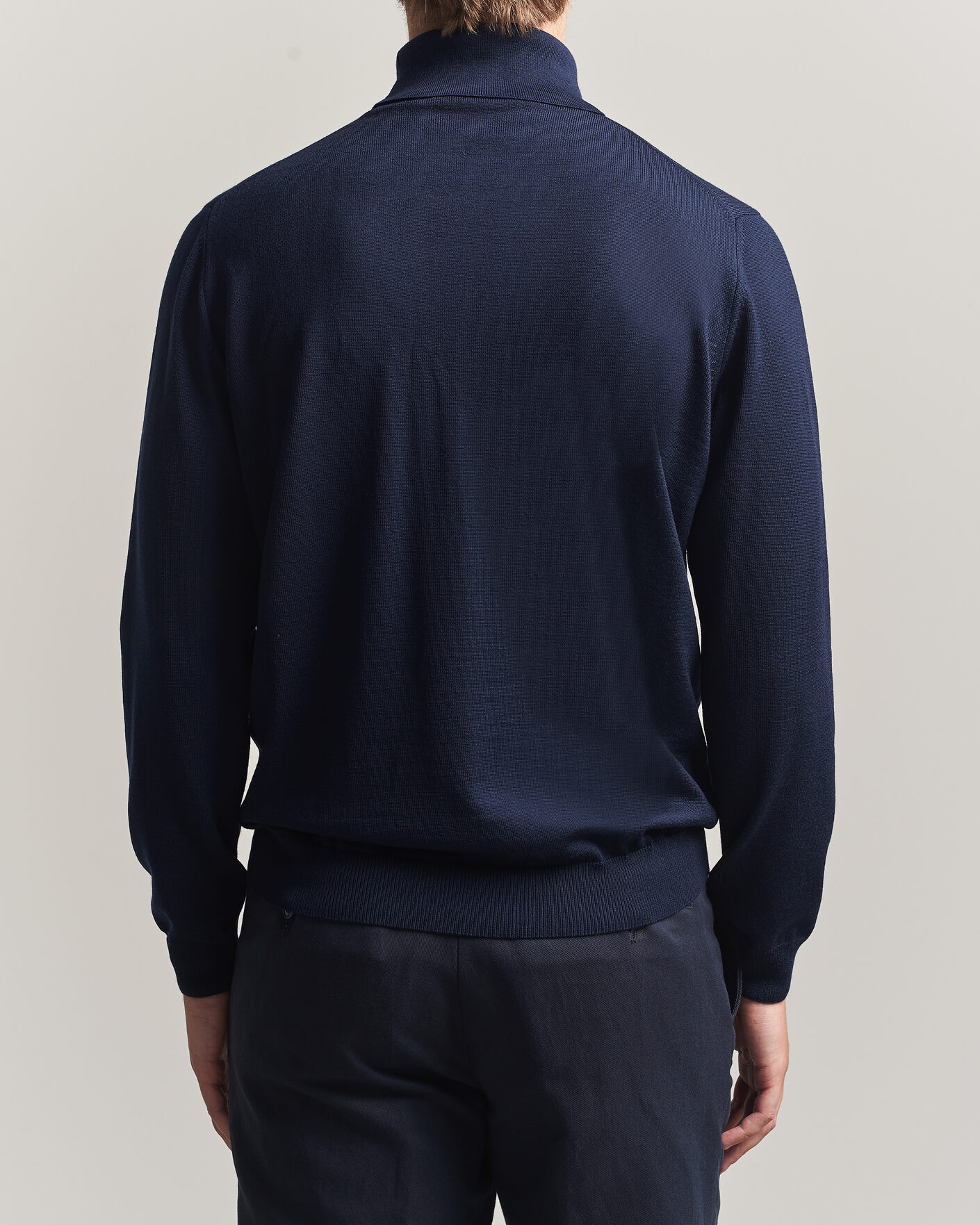 Hombres | Jerséis y prendas de punto | Stenströms | Merino Rollneck Navy