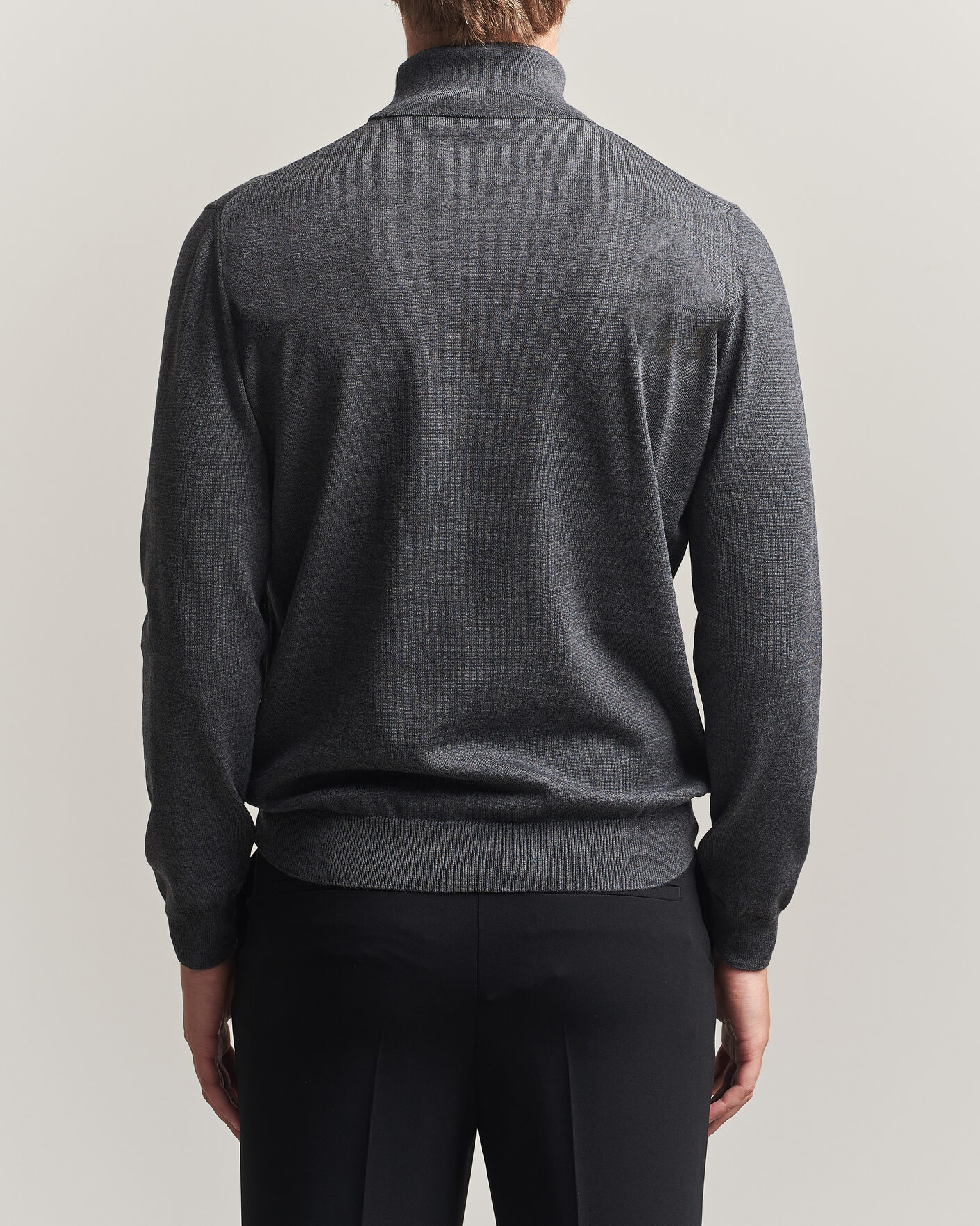 Hombres | Jerséis y prendas de punto | Stenströms | Merino Rollneck Dark Grey