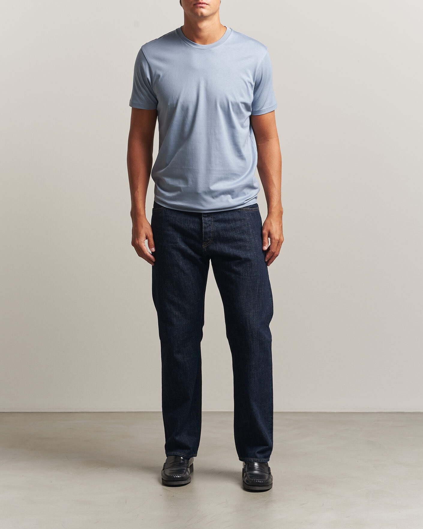 Hombres | Camisetas | Sunspel | Riviera Midweight T-Shirt Powder Blue