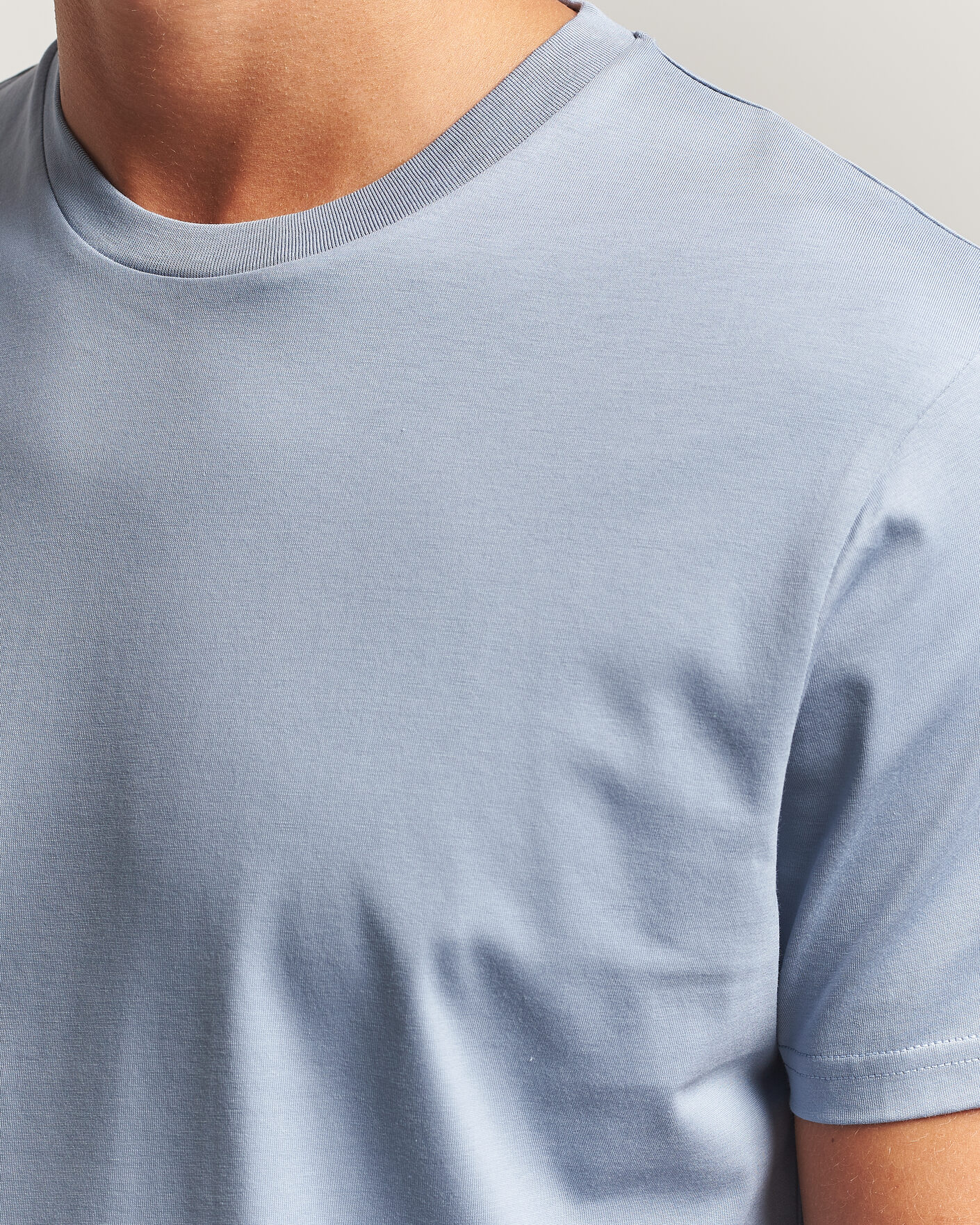 Hombres | Camisetas | Sunspel | Riviera Midweight T-Shirt Powder Blue