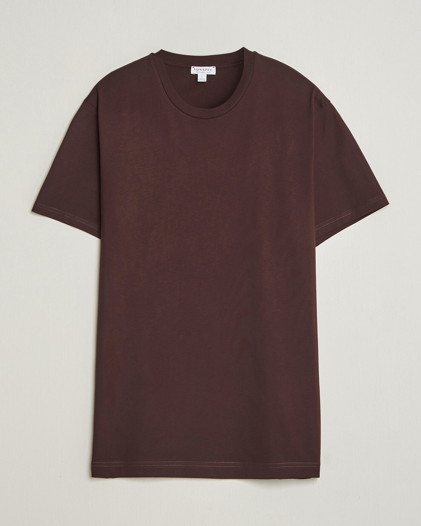 Hombres | Camisetas | Sunspel | Riviera Midweight T-Shirt Dark Brown