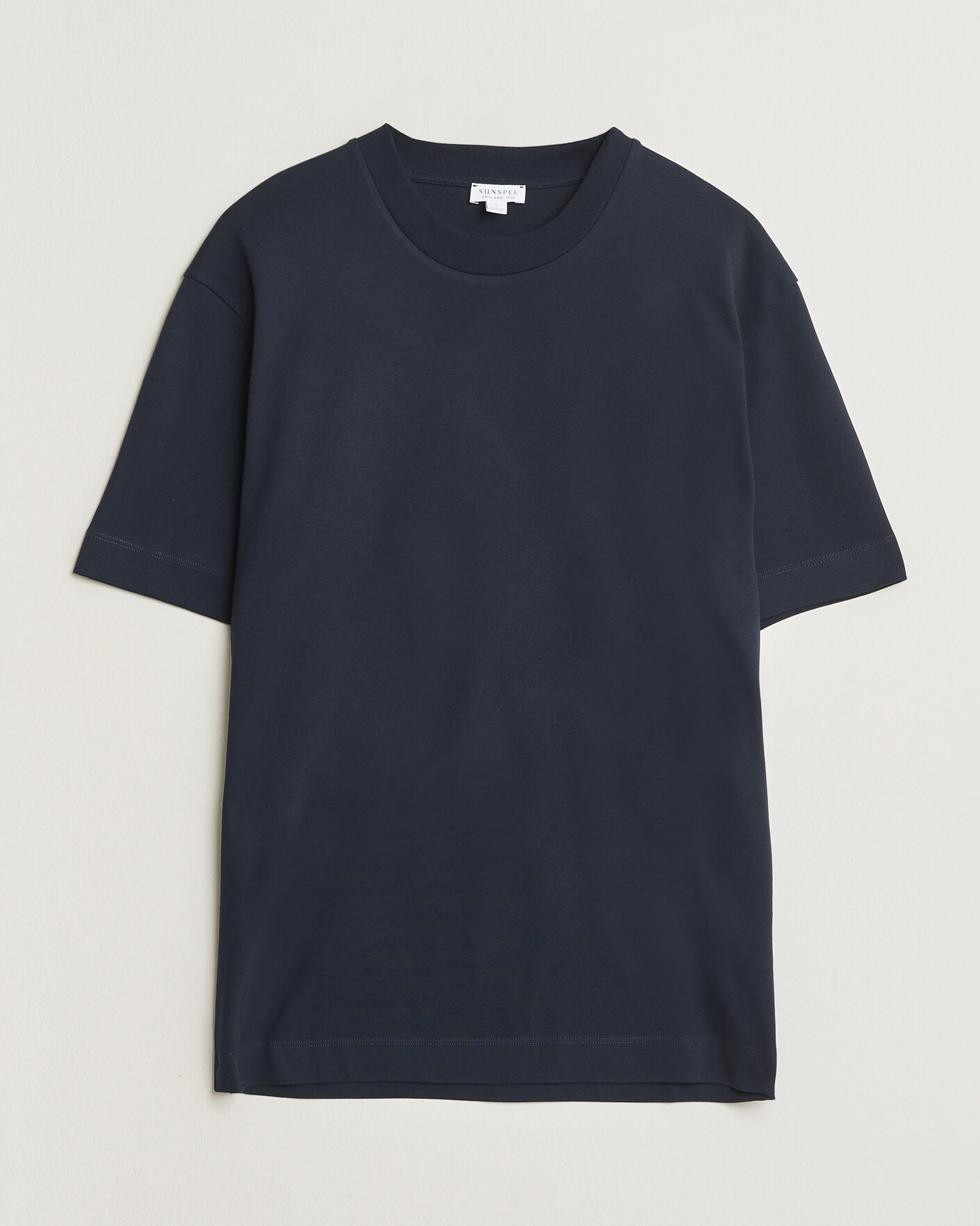 Hombres | Camisetas | Sunspel | Heavy Weight Supima Cotton T-Shirt Midnight Navy