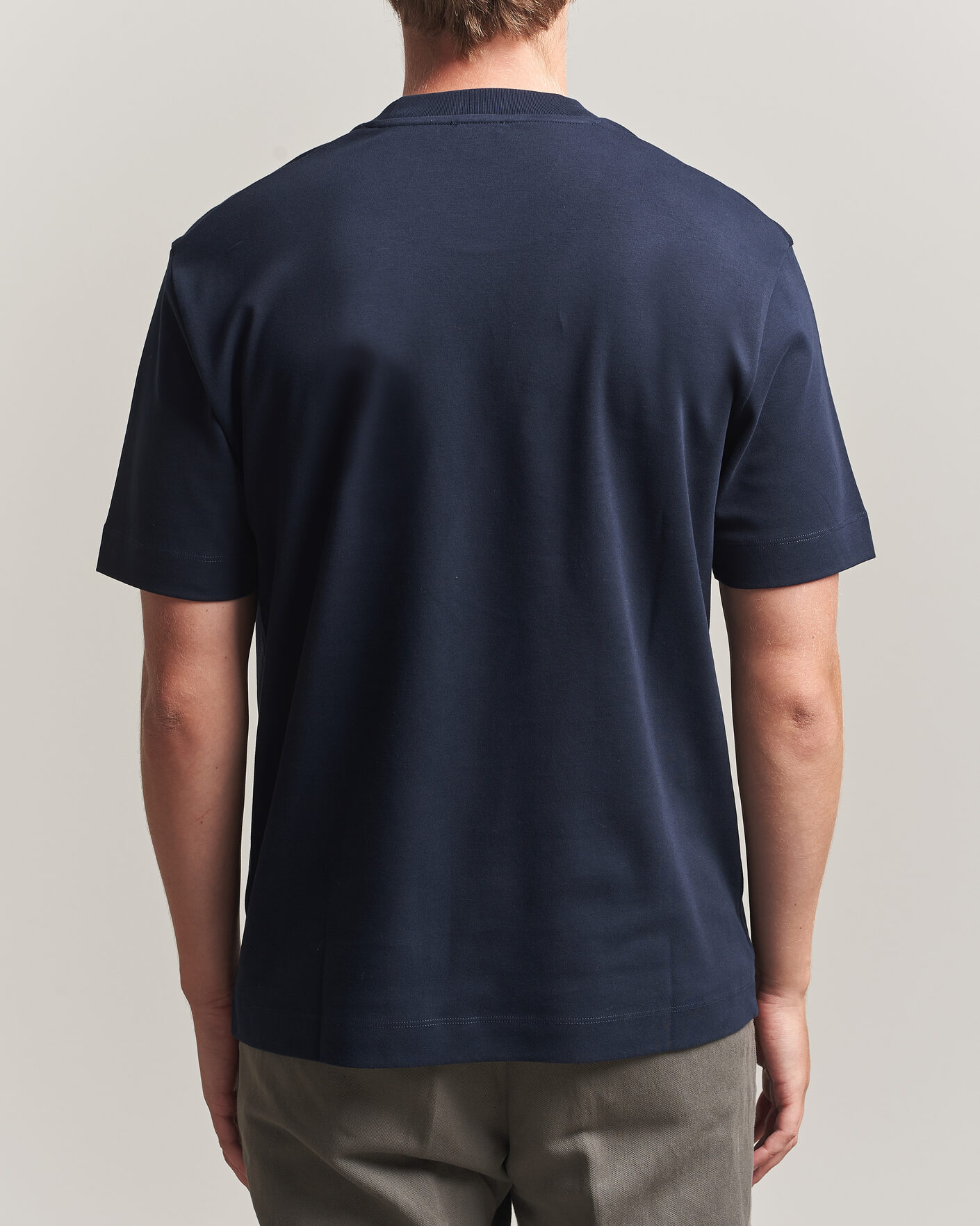 Hombres | Camisetas | Sunspel | Heavy Weight Supima Cotton T-Shirt Midnight Navy