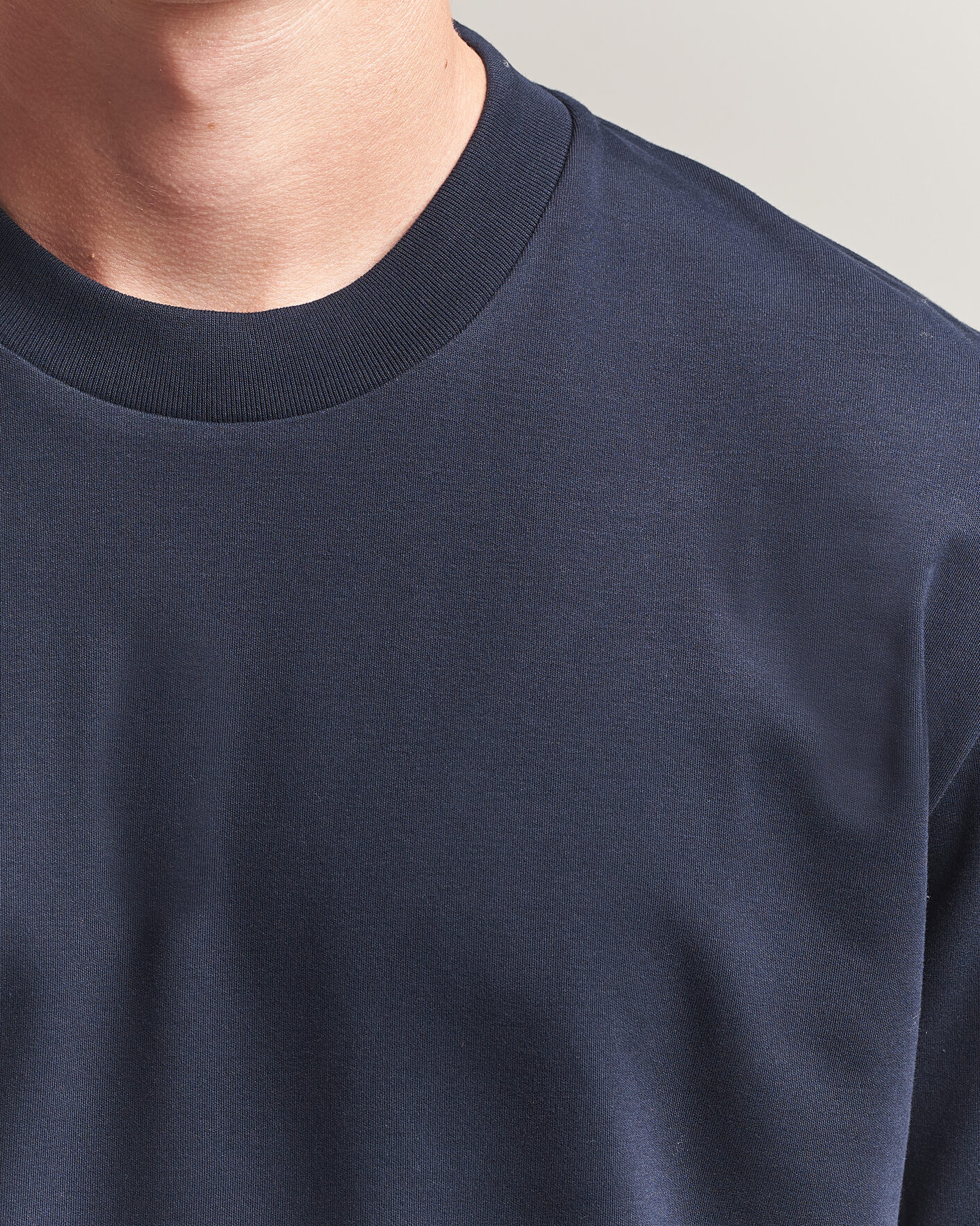 Hombres | Camisetas | Sunspel | Heavy Weight Supima Cotton T-Shirt Midnight Navy