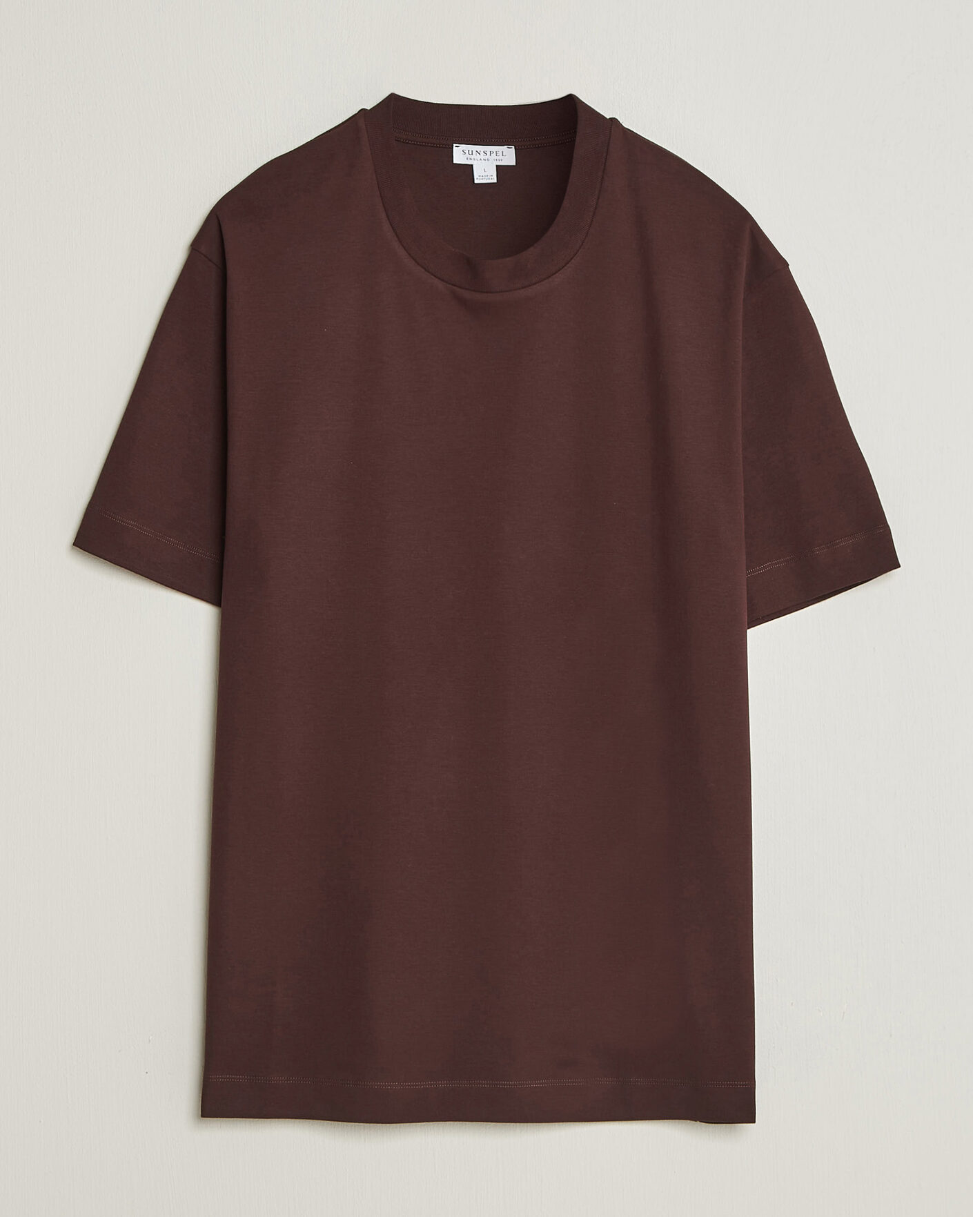 Hombres | Camisetas | Sunspel | Heavy Weight Supima Cotton T-Shirt Dark Brown