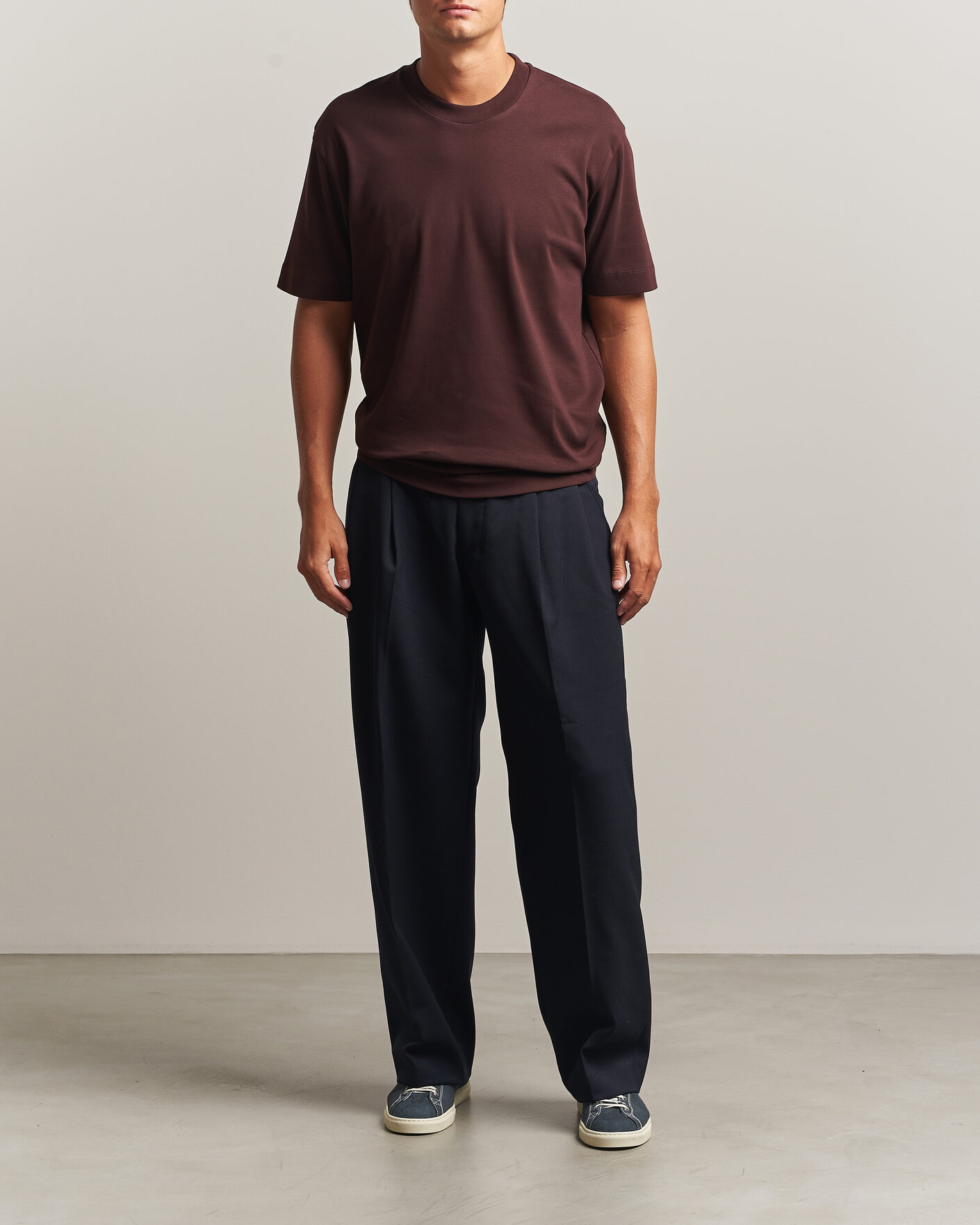 Hombres | Camisetas | Sunspel | Heavy Weight Supima Cotton T-Shirt Dark Brown
