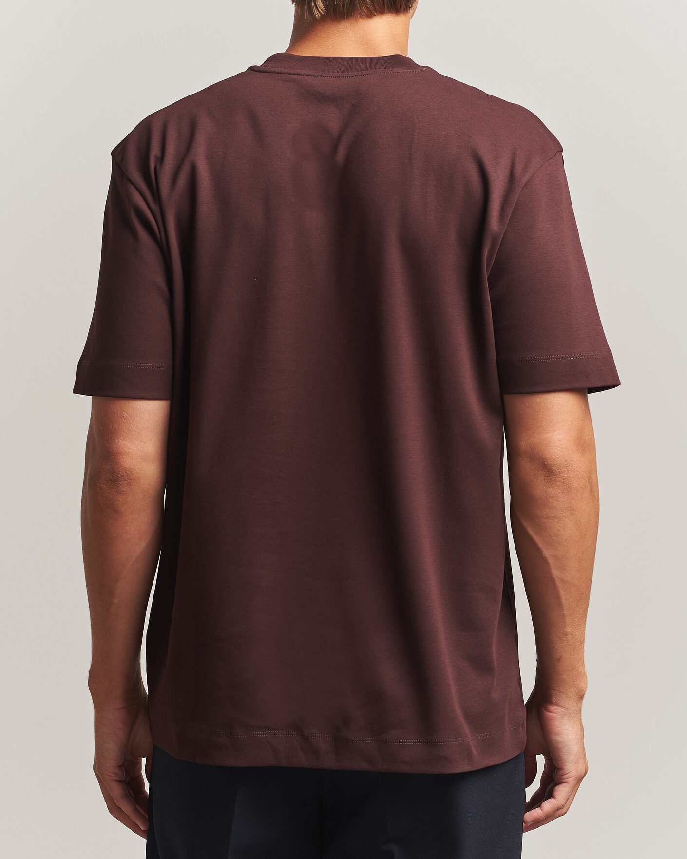Hombres | Camisetas | Sunspel | Heavy Weight Supima Cotton T-Shirt Dark Brown