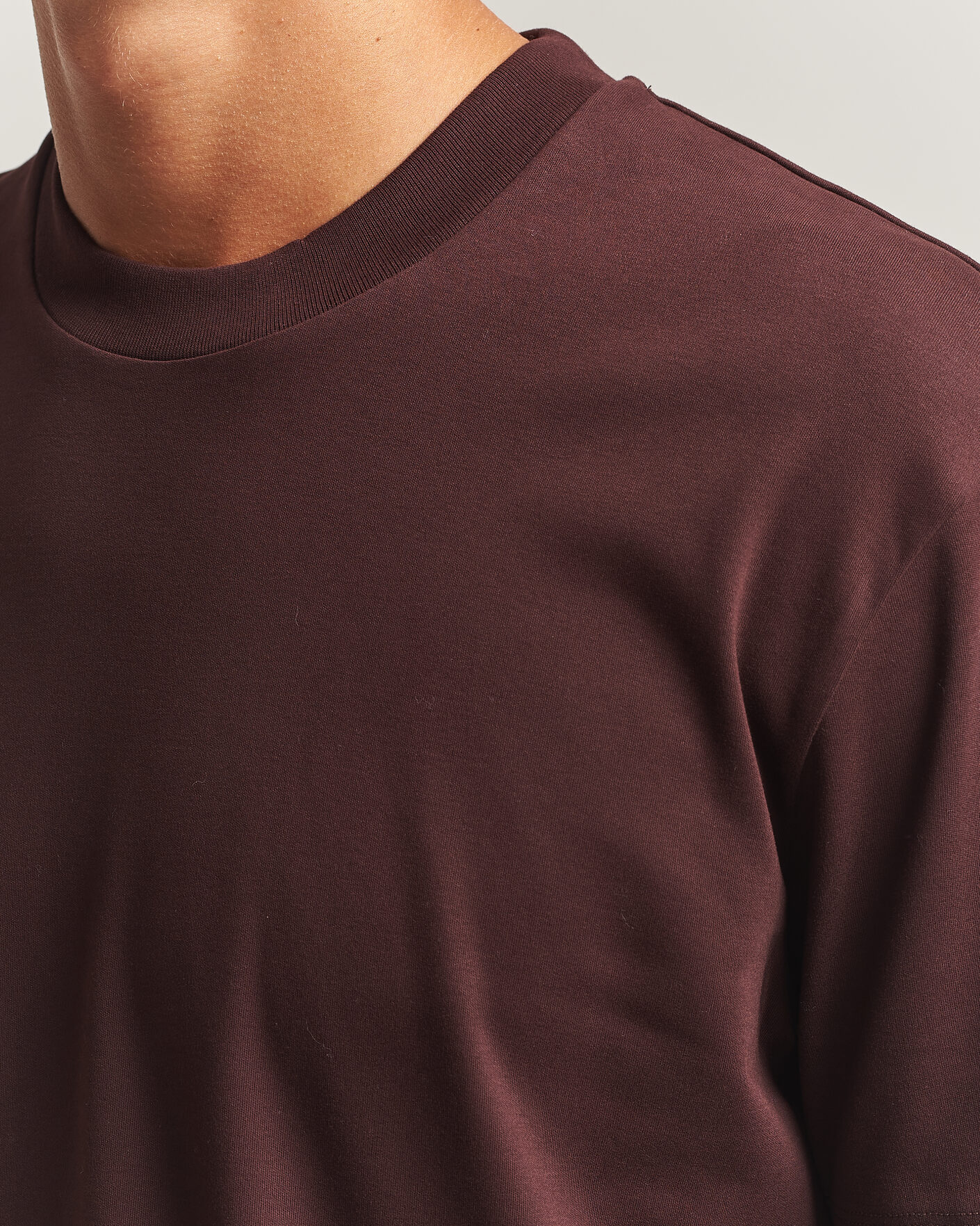 Hombres | Camisetas | Sunspel | Heavy Weight Supima Cotton T-Shirt Dark Brown