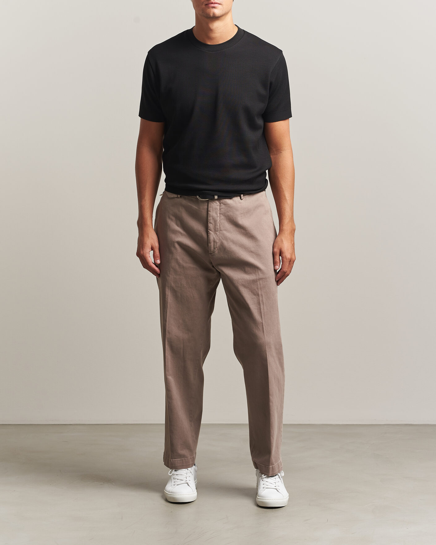 Hombres | Camisetas | Sunspel | Cotton Piquet T-Shirt Black