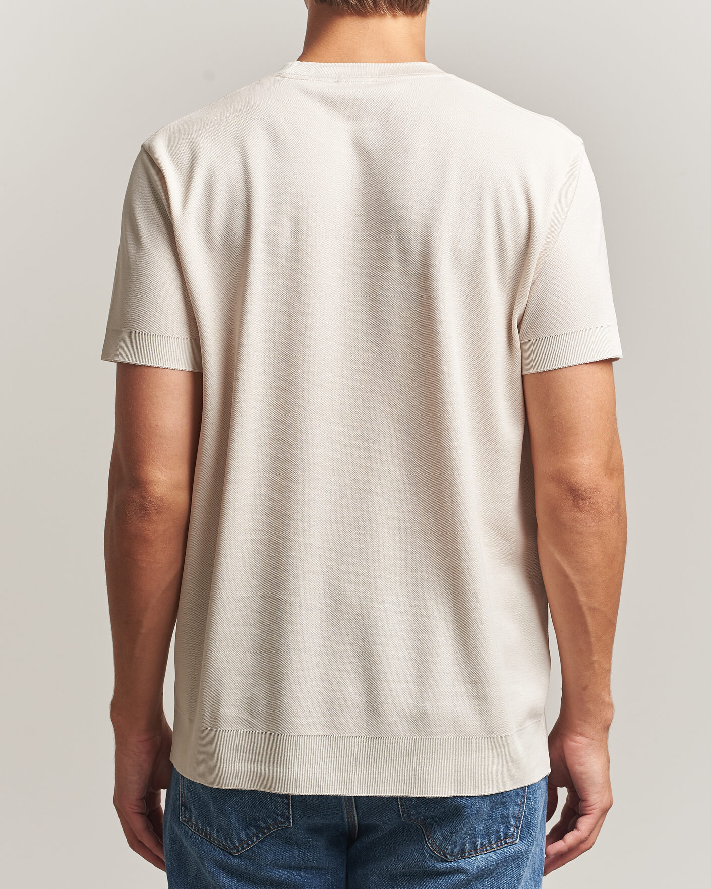 Hombres | Camisetas | Sunspel | Cotton Piquet T-Shirt Swansdown