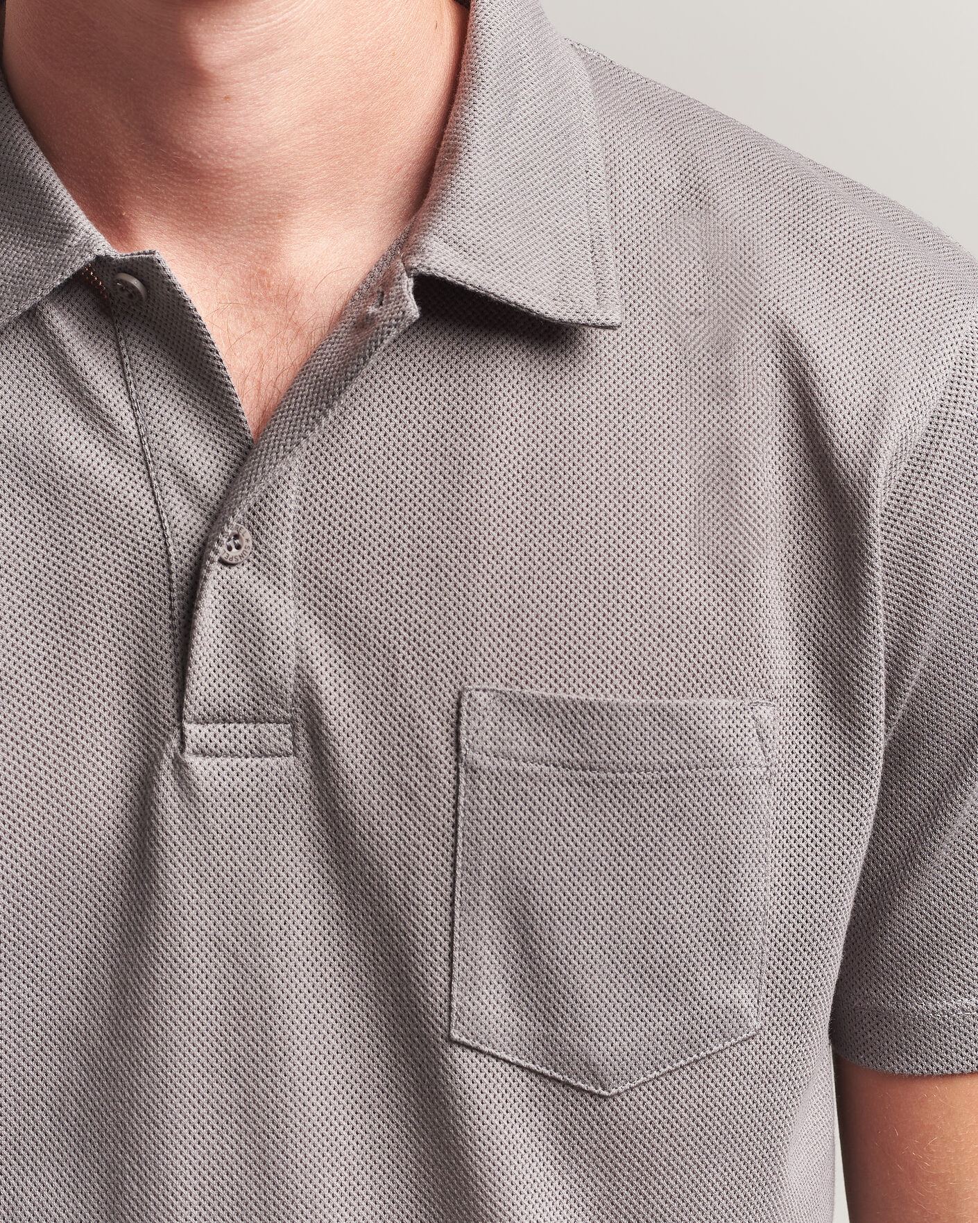 Hombres | Polos | Sunspel | Riviera Polo Shirt Smoke Grey