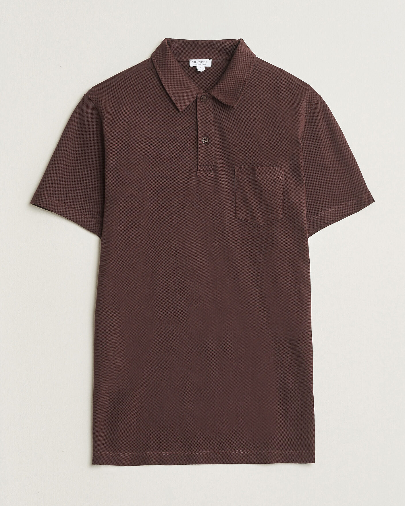Hombres | Polos | Sunspel | Riviera Polo Shirt Dark Brown