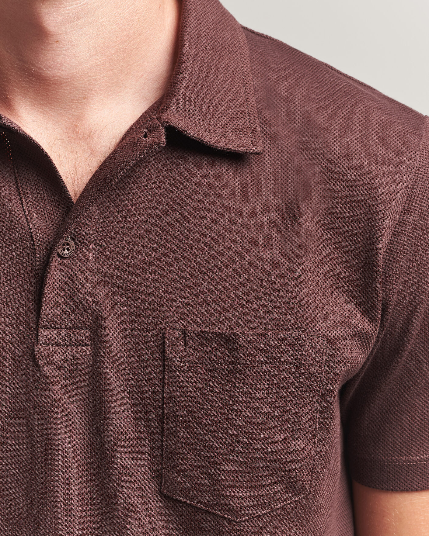Hombres | Polos | Sunspel | Riviera Polo Shirt Dark Brown