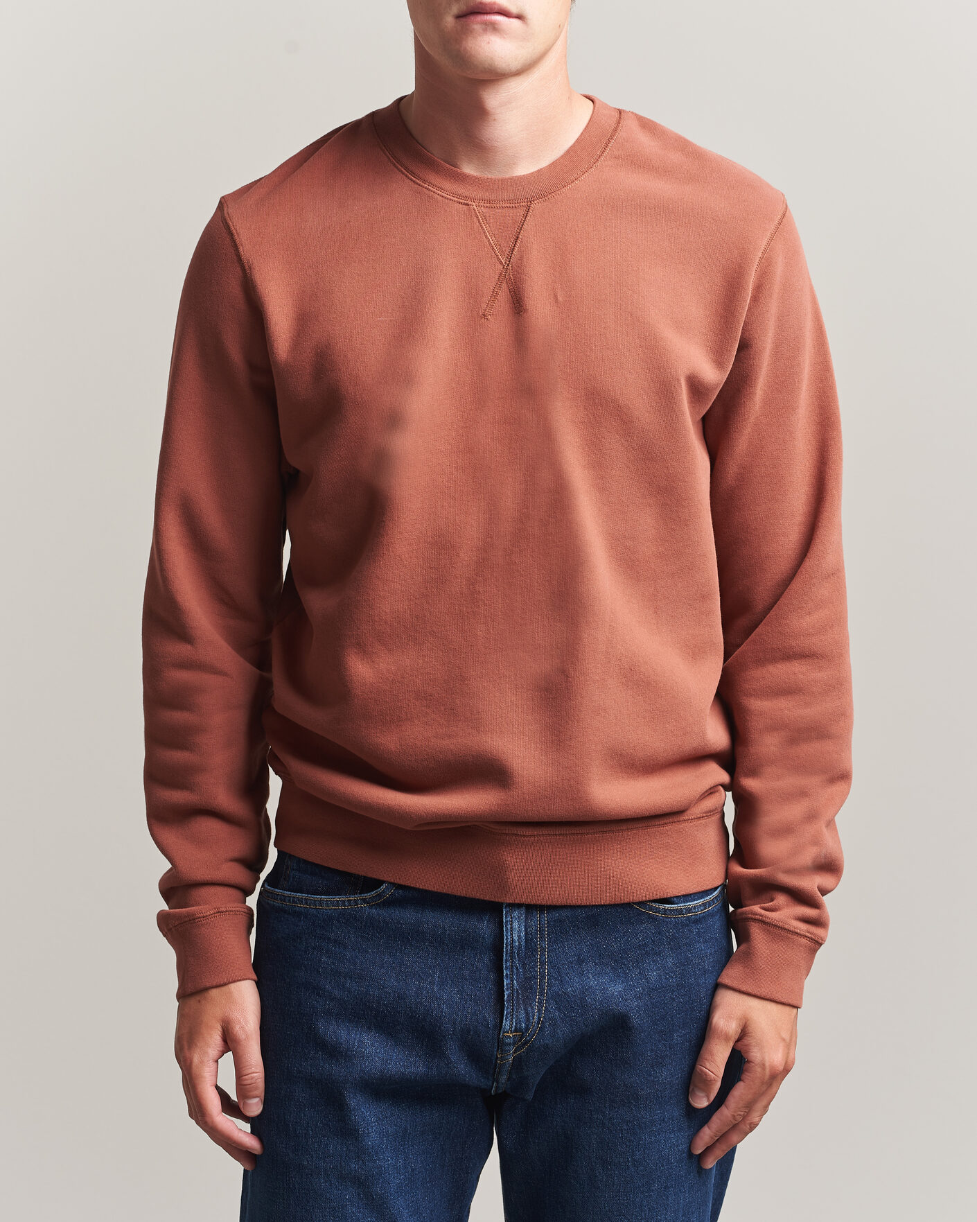 Hombres | Jerséis y prendas de punto | Sunspel | Loopback Sweatshirt Dark Tabacco