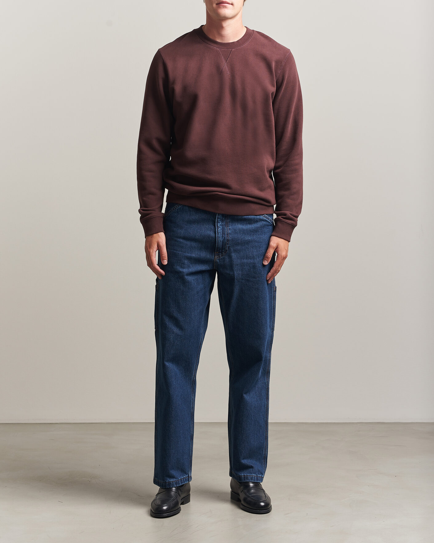 Hombres | Jerséis y prendas de punto | Sunspel | Loopback Sweatshirt Dark Brown