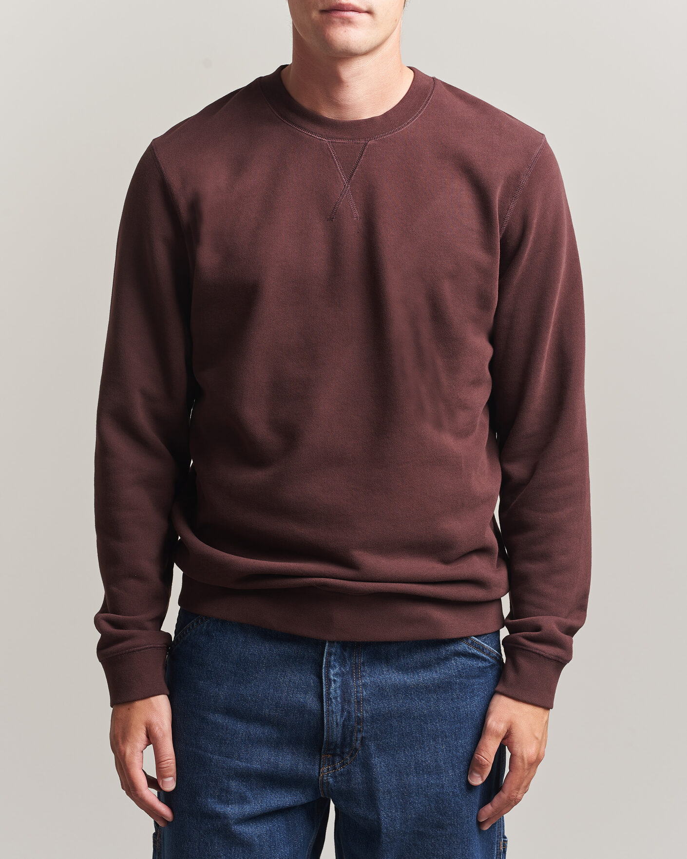 Hombres | Jerséis y prendas de punto | Sunspel | Loopback Sweatshirt Dark Brown