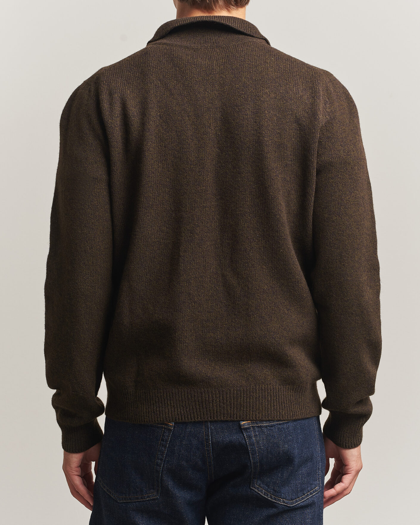 Hombres | Jerséis y prendas de punto | Sunspel | Lambswool Poloshirt Loden Twist