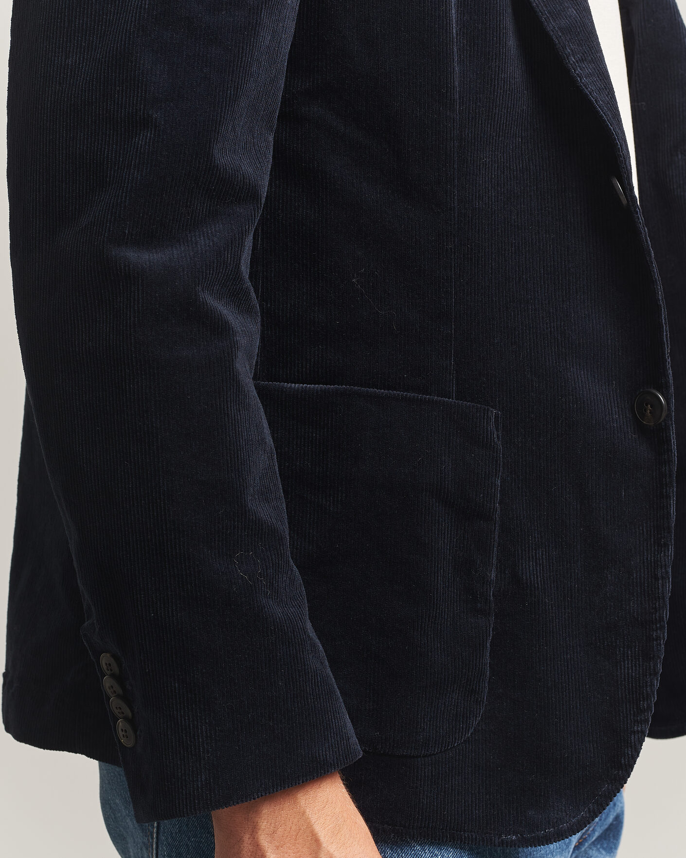 Hombres | Blazers | Sunspel | Relaxed Corduroy Blazer Navy
