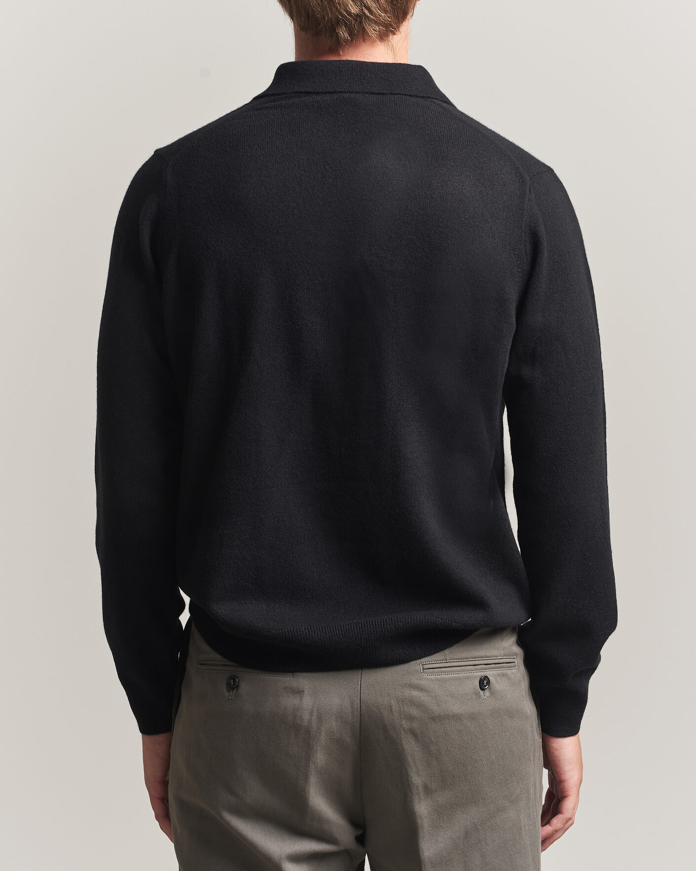 Hombres | Jerséis y prendas de punto | Sunspel | Cashmere Polo Black