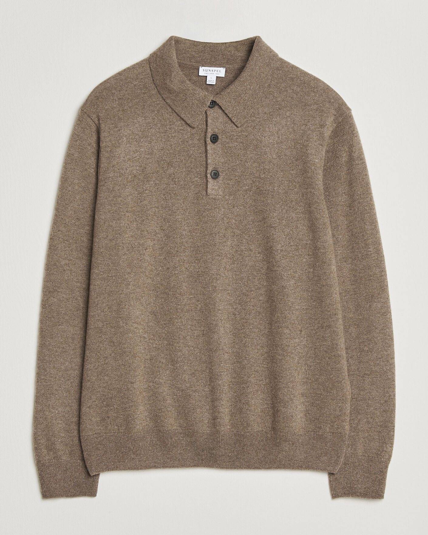 Hombres | Jerséis y prendas de punto | Sunspel | Cashmere Polo Taupe