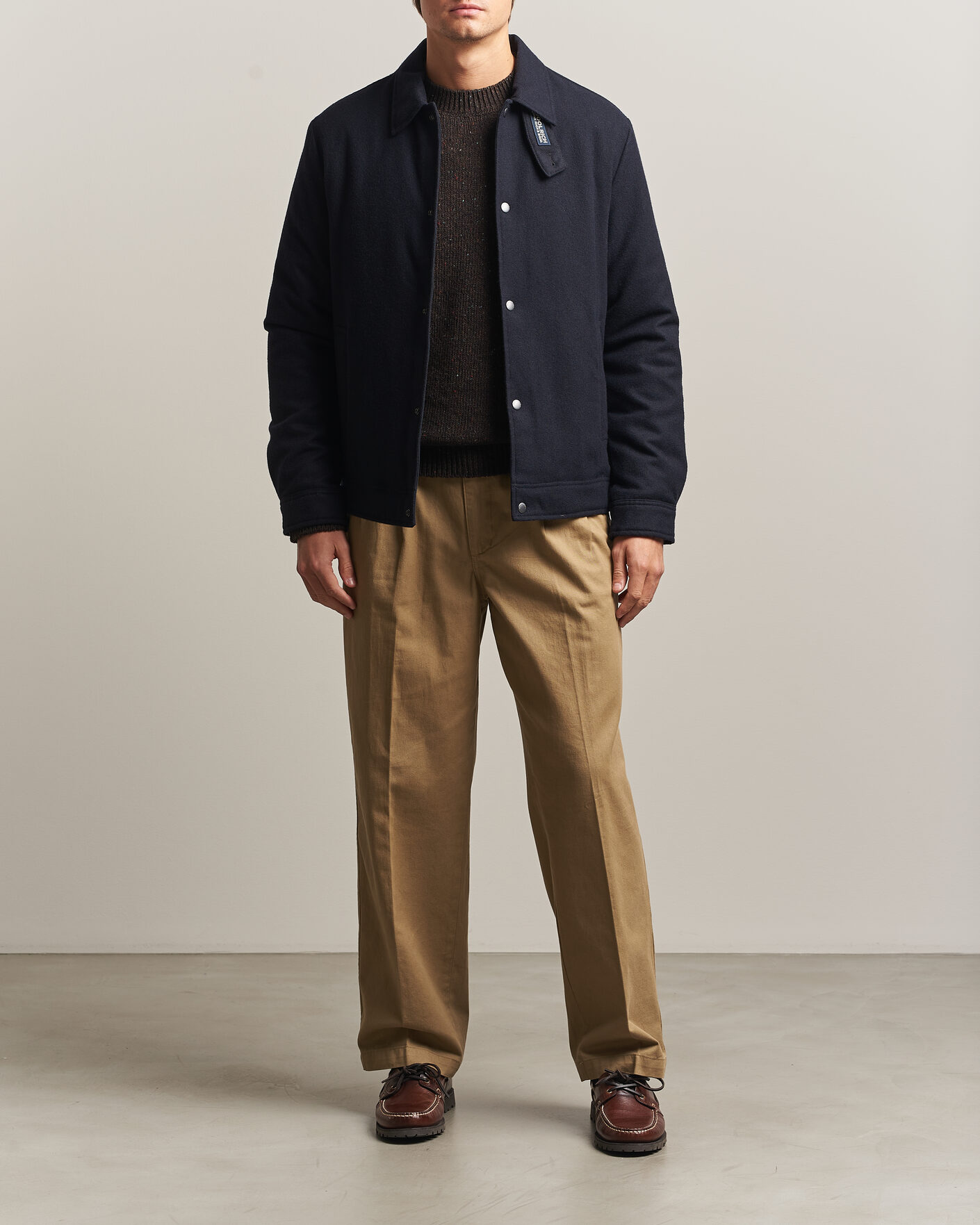 Hombres | Abrigos y chaquetas | Woolrich | Wool Light Padded Keating Shirt Jacket Melton Blue