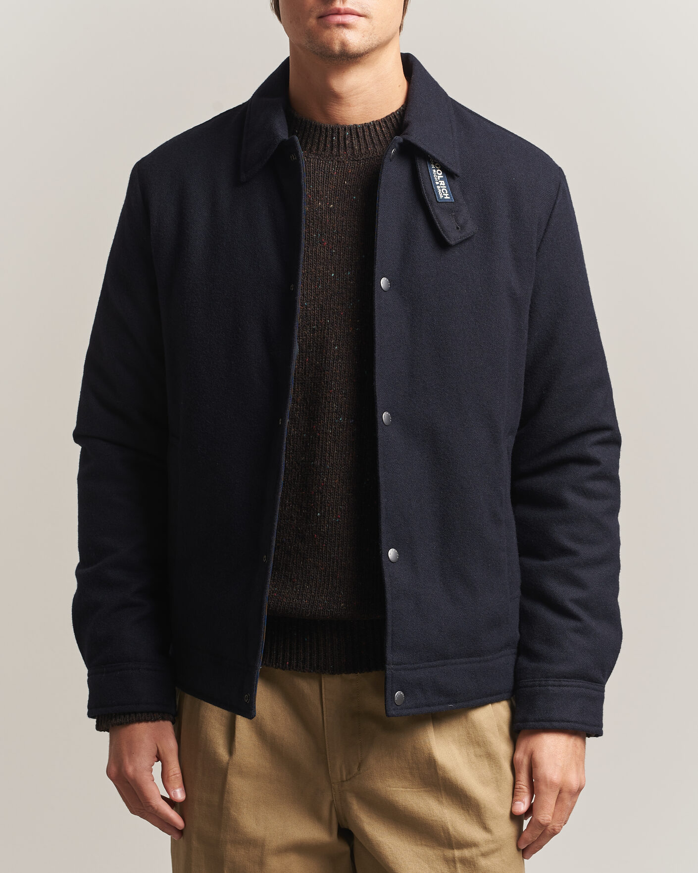 Hombres | Abrigos y chaquetas | Woolrich | Wool Light Padded Keating Shirt Jacket Melton Blue