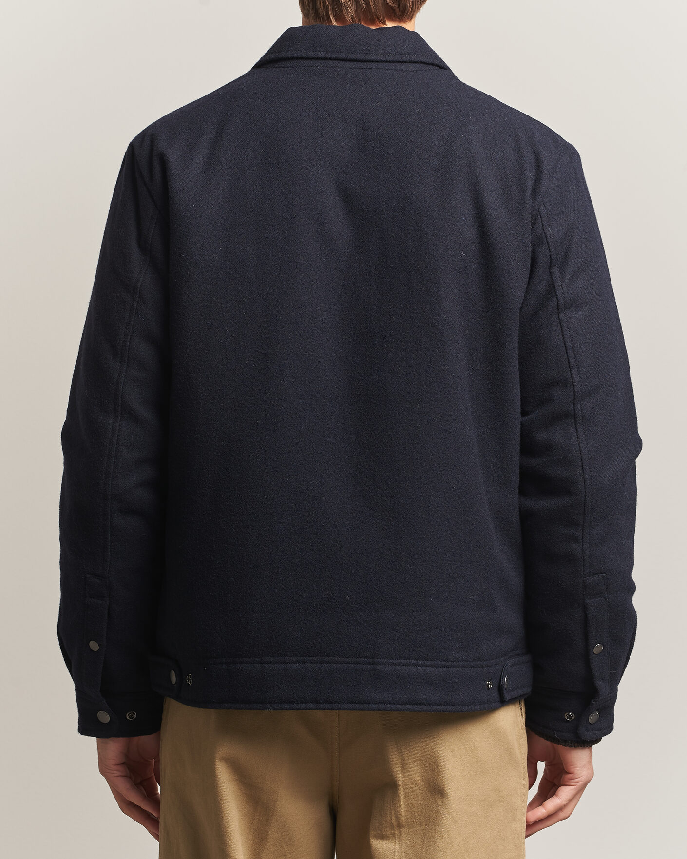 Hombres | Abrigos y chaquetas | Woolrich | Wool Light Padded Keating Shirt Jacket Melton Blue