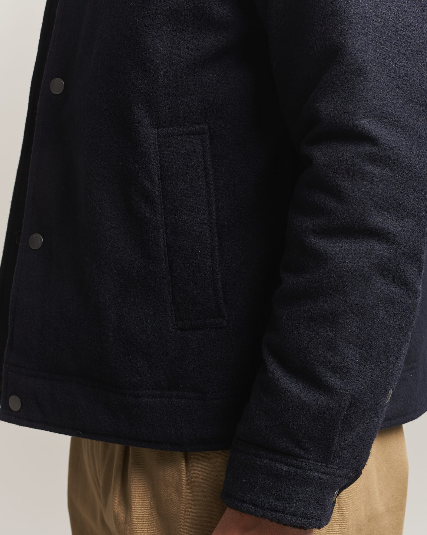 Hombres | Abrigos y chaquetas | Woolrich | Wool Light Padded Keating Shirt Jacket Melton Blue