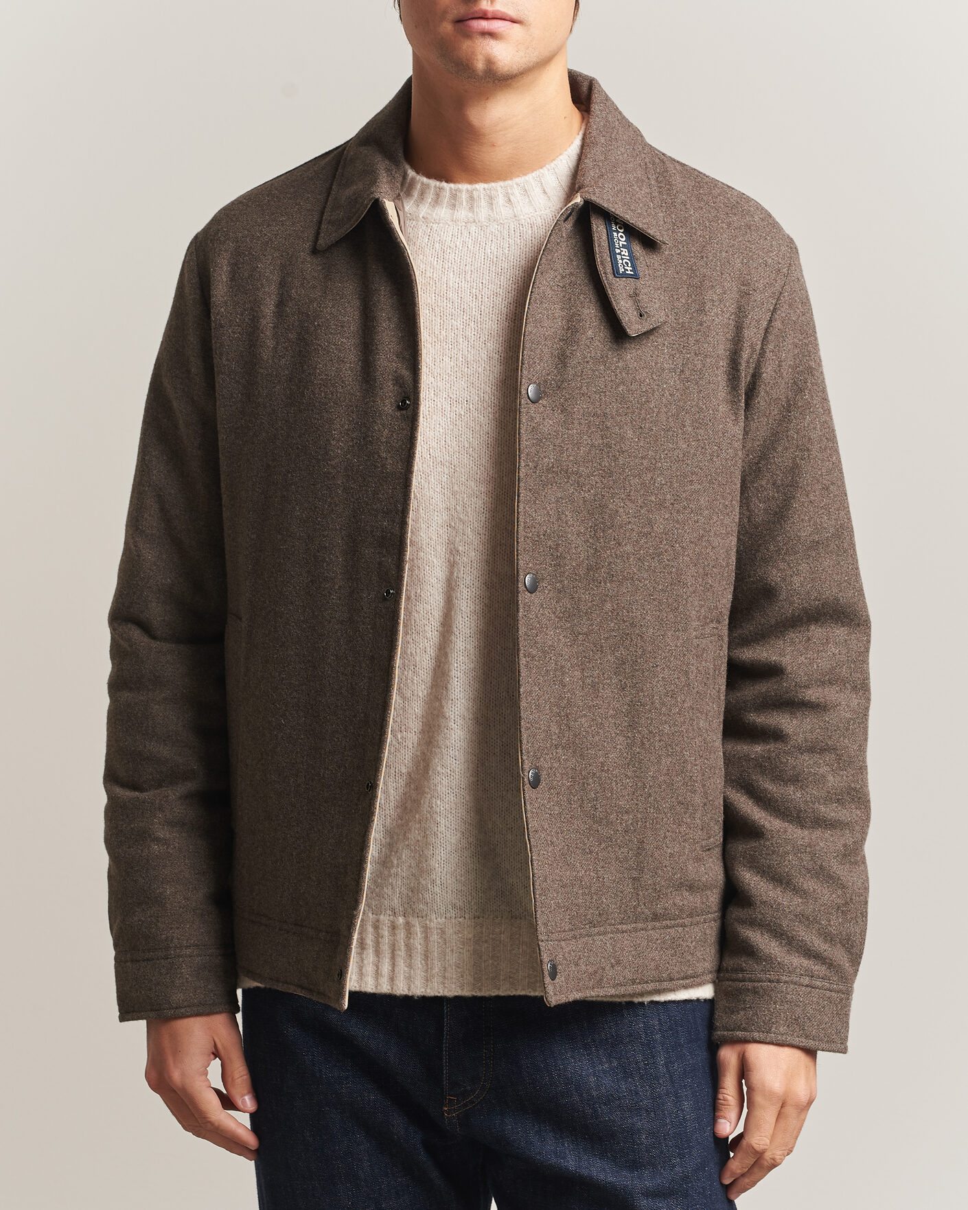 Hombres | Abrigos y chaquetas | Woolrich | Wool Light Padded Keating Shirt Jacket Falcon
