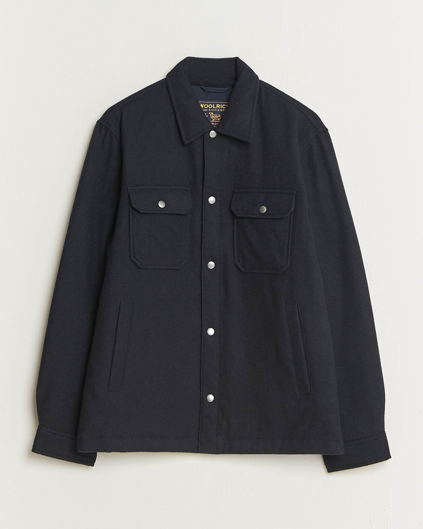 Hombres | Abrigos y chaquetas | Woolrich | Alaskan Wool Light Padded Shirt Jacket Melton Blue