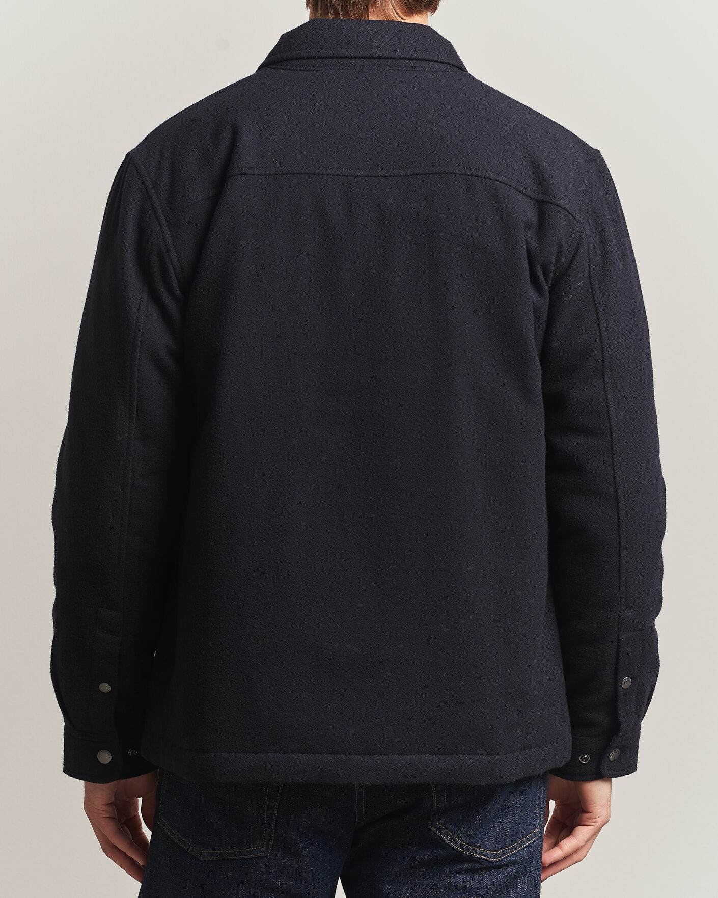 Hombres | Abrigos y chaquetas | Woolrich | Alaskan Wool Light Padded Shirt Jacket Melton Blue