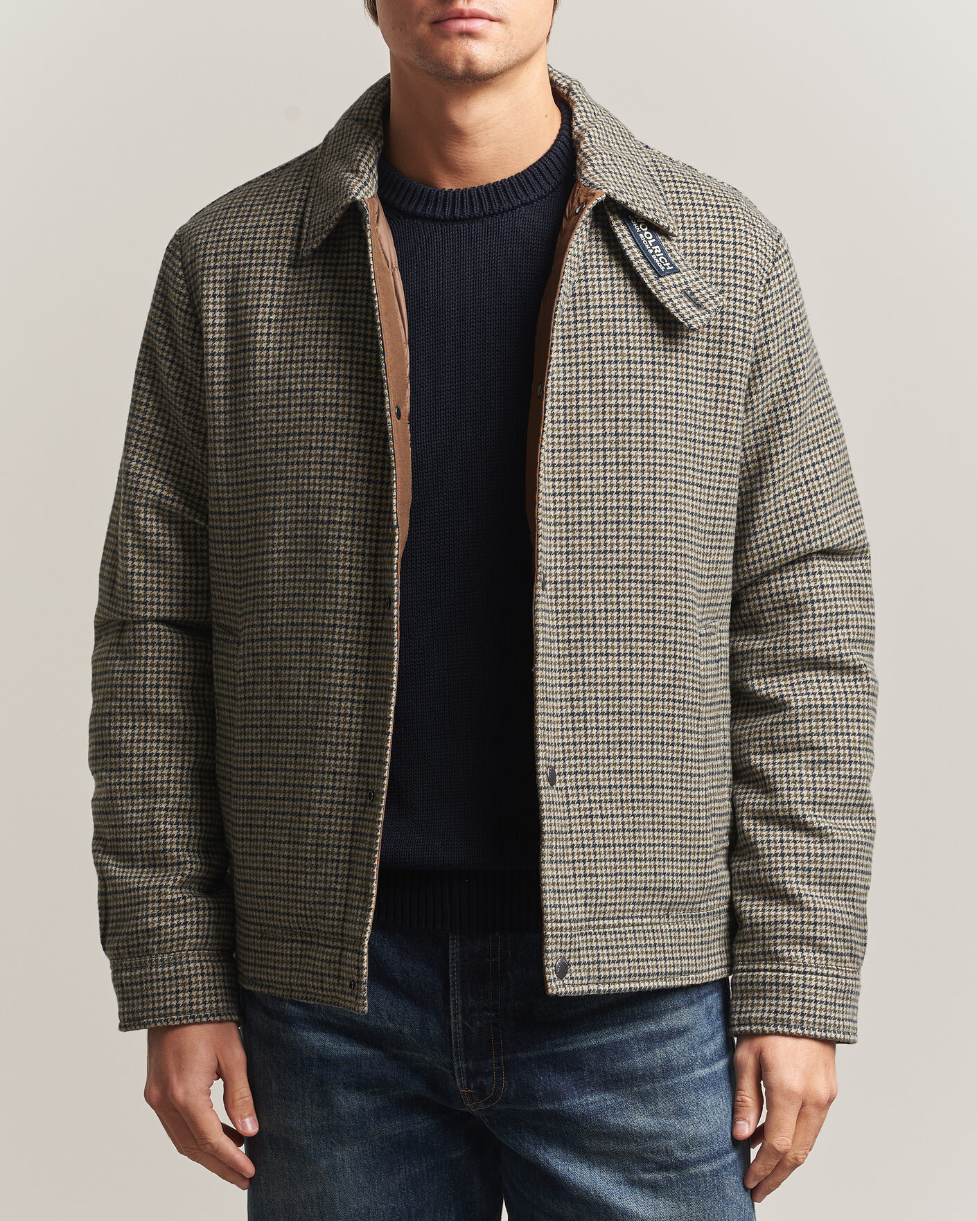 Hombres | Abrigos y chaquetas | Woolrich | Wool Check Light Padded Keating Shirt Jacket Brown
