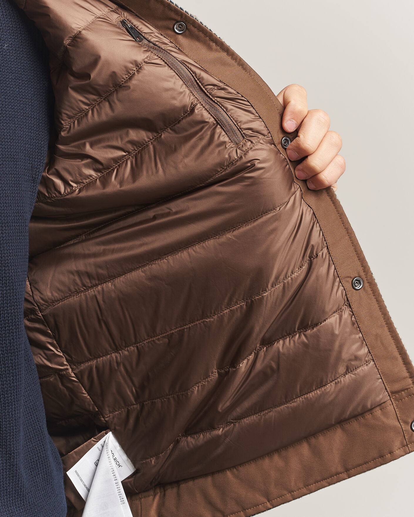 Hombres | Abrigos y chaquetas | Woolrich | Wool Check Light Padded Keating Shirt Jacket Brown