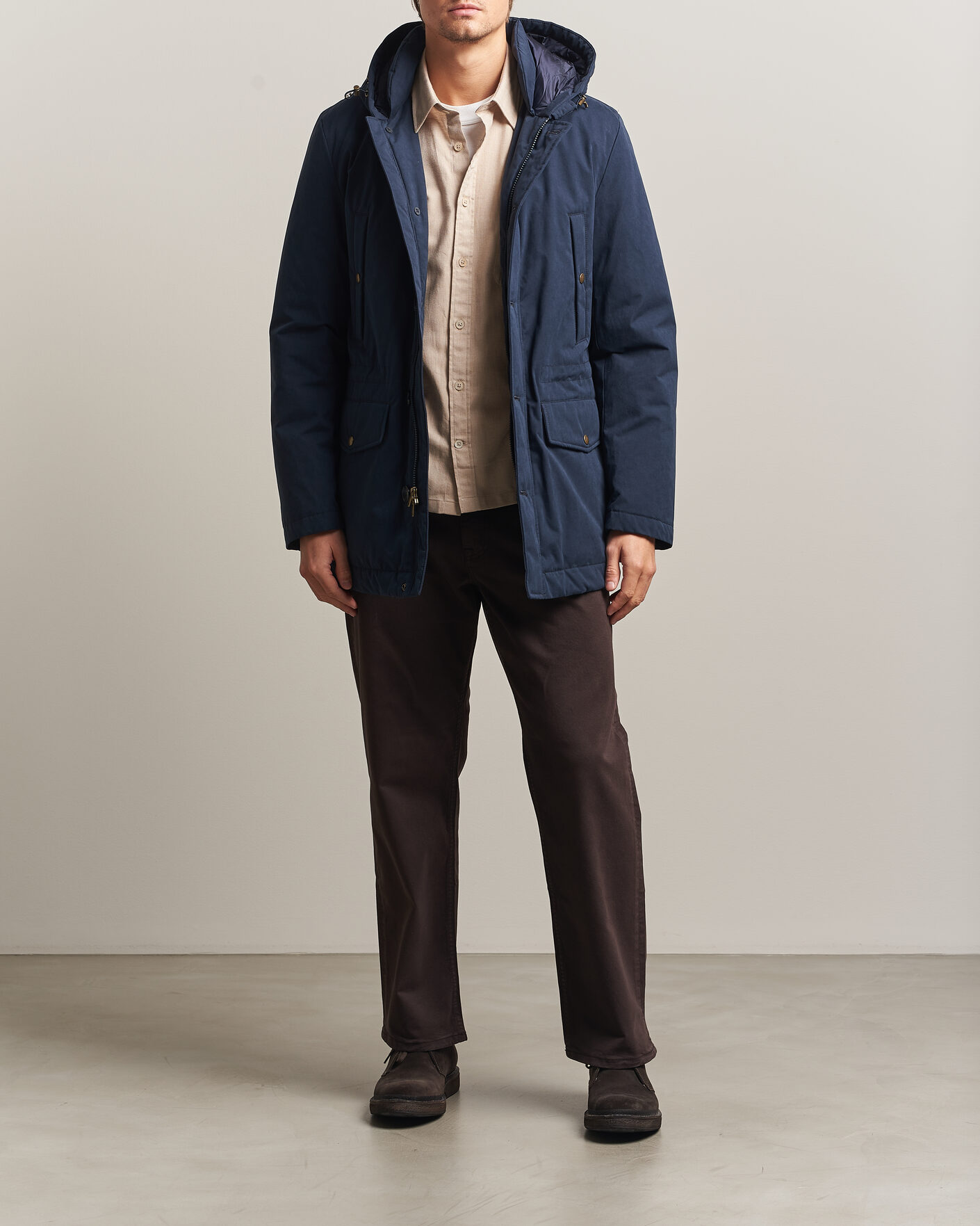 Hombres | Abrigos y chaquetas | Woolrich | Mountain Cloth Parka Melton Blue