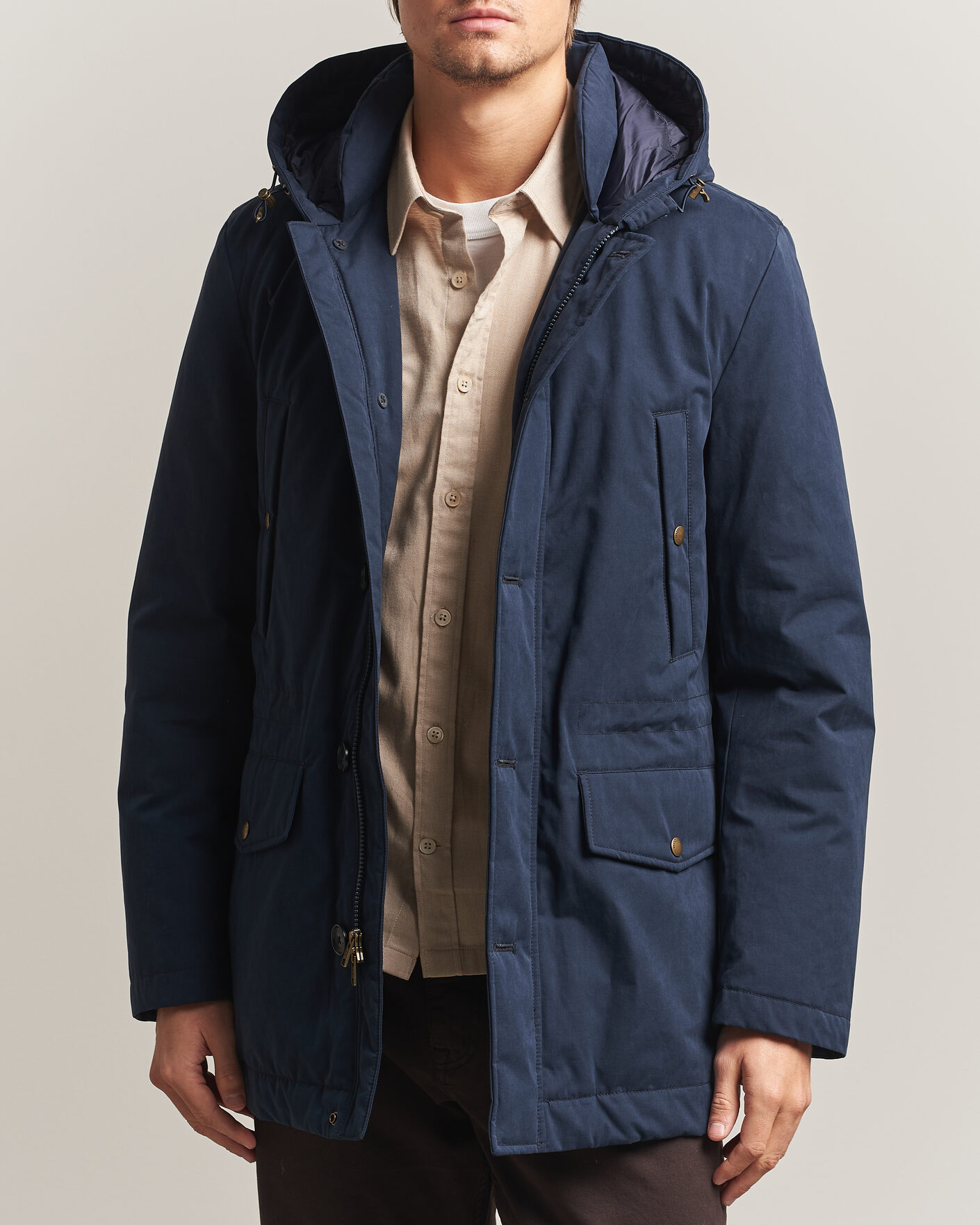 Hombres | Abrigos y chaquetas | Woolrich | Mountain Cloth Parka Melton Blue
