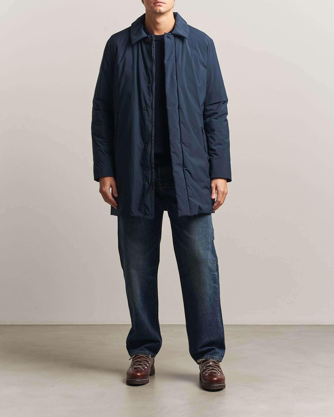 Hombres | Abrigos y chaquetas | Woolrich | Cloud Lamar Light Padded Coat Melton Blue
