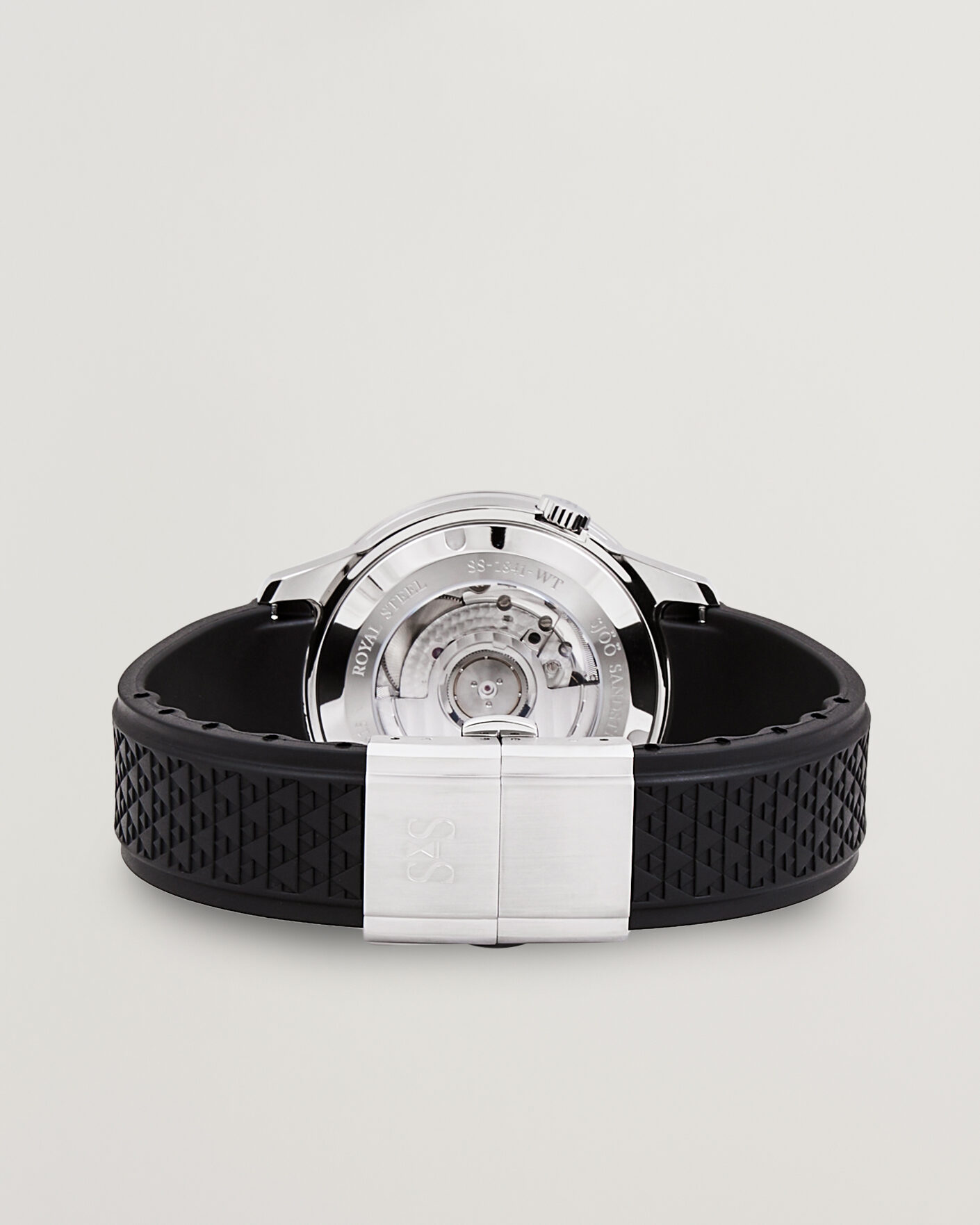 Hombres | Sjöö Sandström Royal Steel Worldtimer 41mm Black Rubber White Dial | Sjöö Sandström | Royal Steel Worldtimer 41mm Black Rubber White Dial