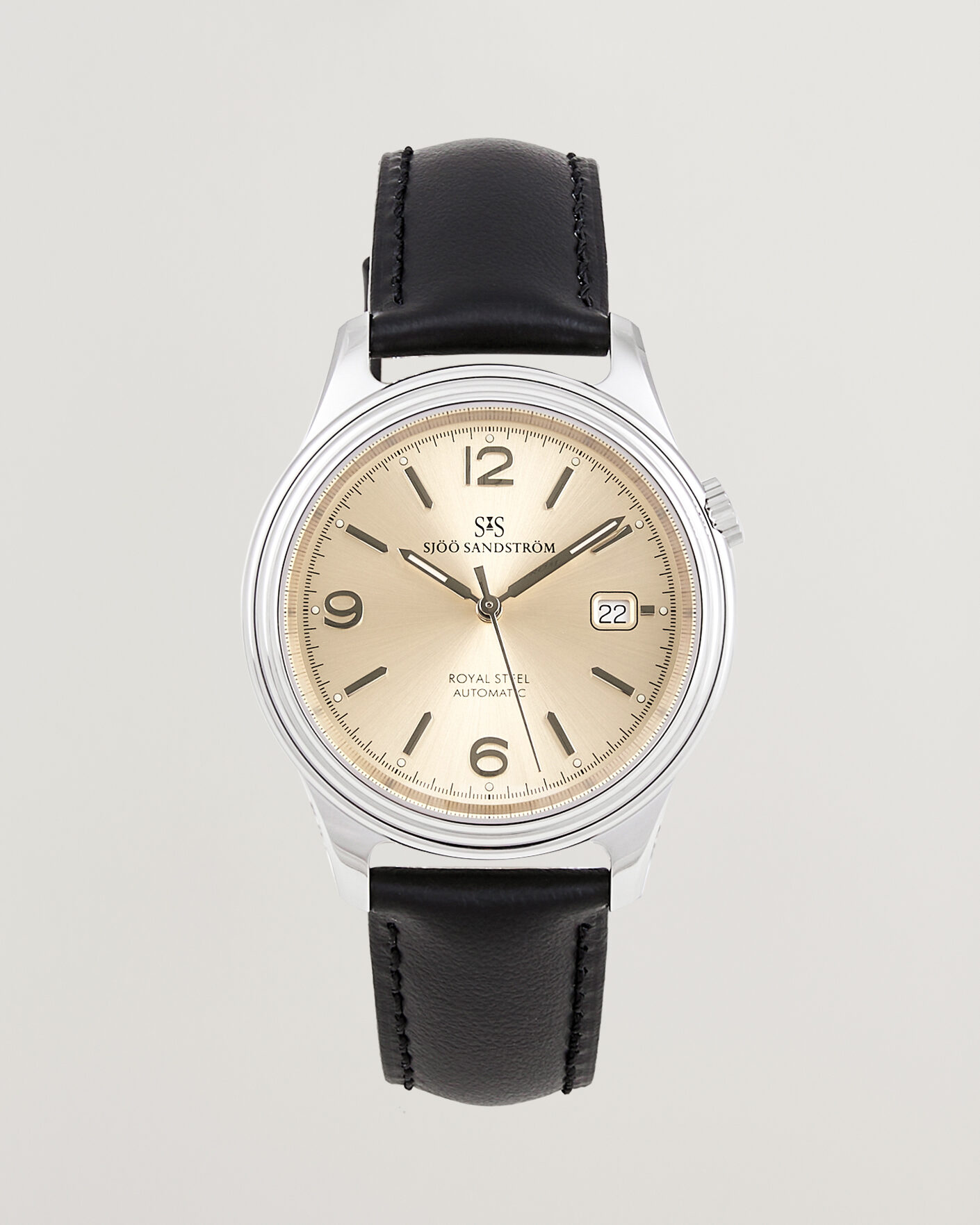 Hombres | Sjöö Sandström Royal Steel 41mm Black Calf | Sjöö Sandström | Royal Steel 41mm Black Calf