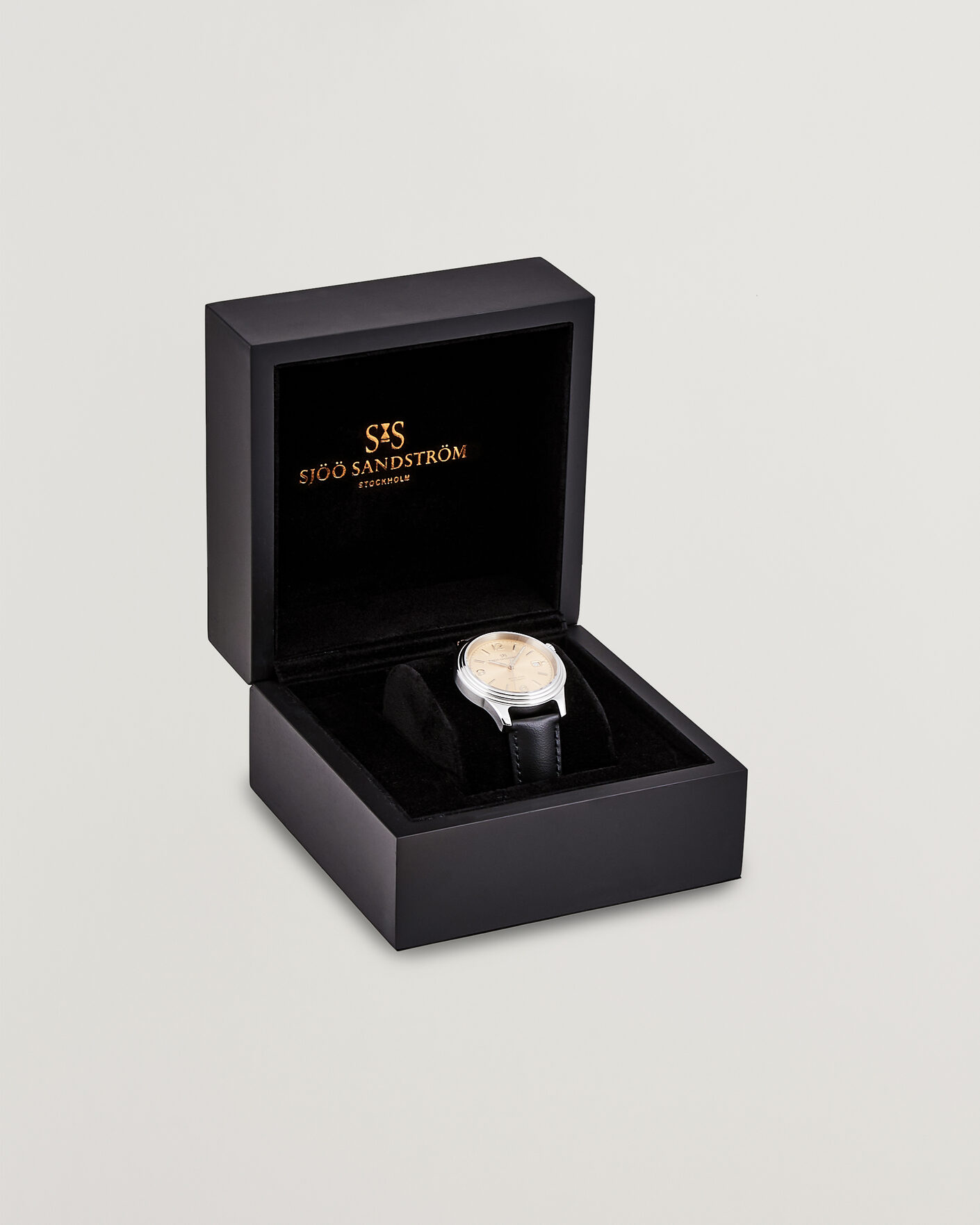 Hombres | Sjöö Sandström Royal Steel 41mm Black Calf | Sjöö Sandström | Royal Steel 41mm Black Calf