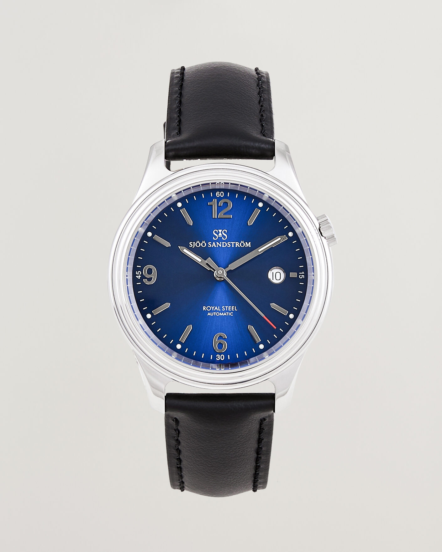 Hombres | Sjöö Sandström Royal Steel 41mm Black Calf Blue Dial | Sjöö Sandström | Royal Steel 41mm Black Calf Blue Dial