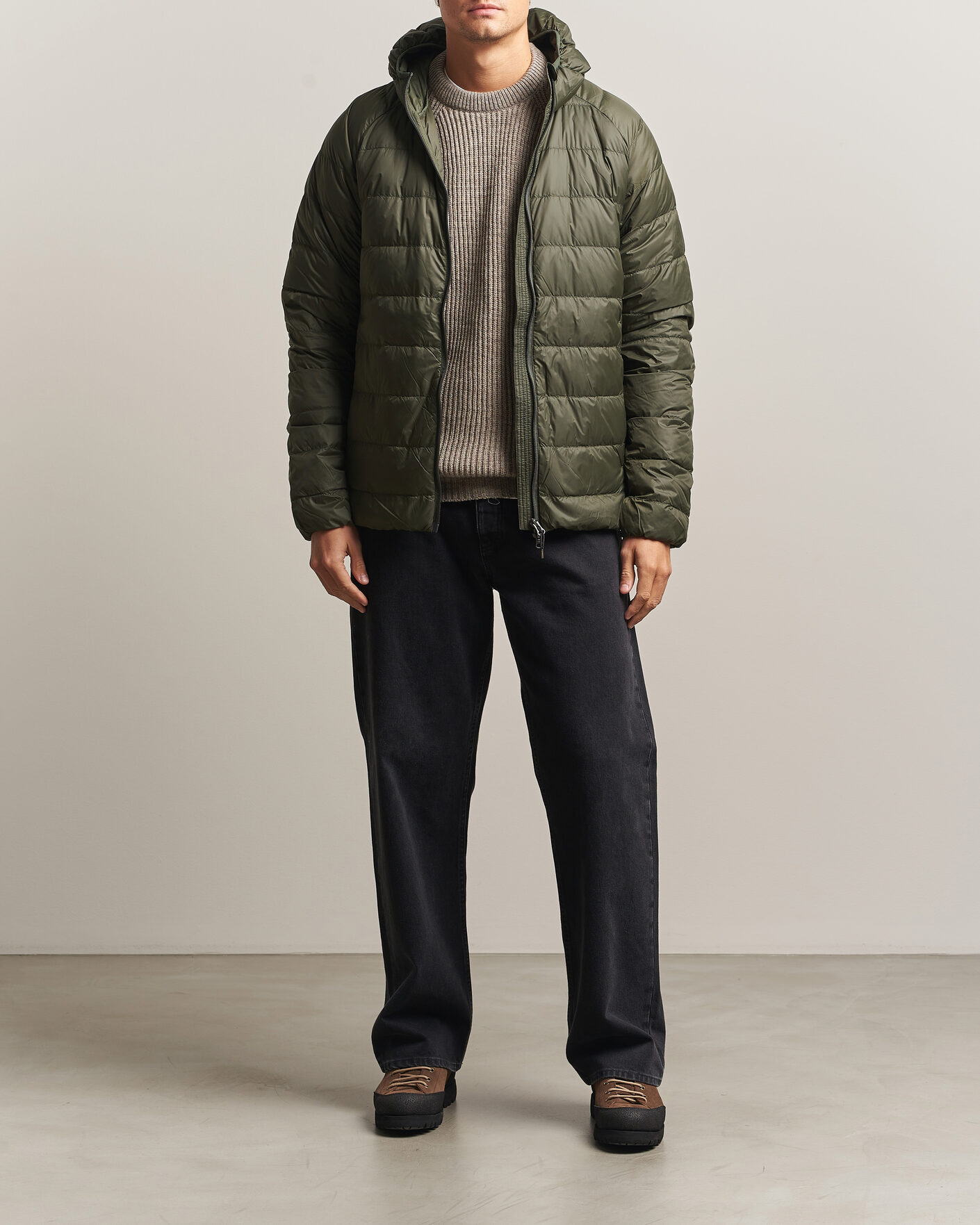 Hombres | Abrigos y chaquetas | Pyrenex | Guzet Hooded Down Jacket Deep Khaki