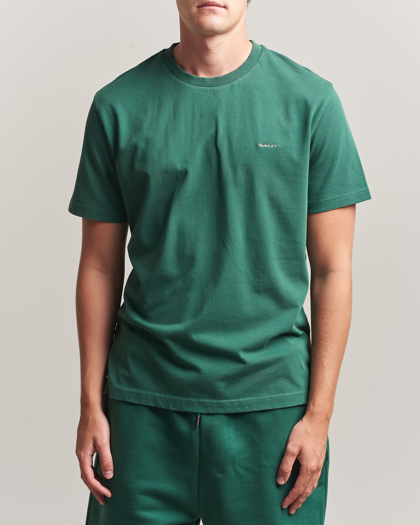 Hombres | Camisetas | Gant | Tournament Crew Neck T-Shirt Green