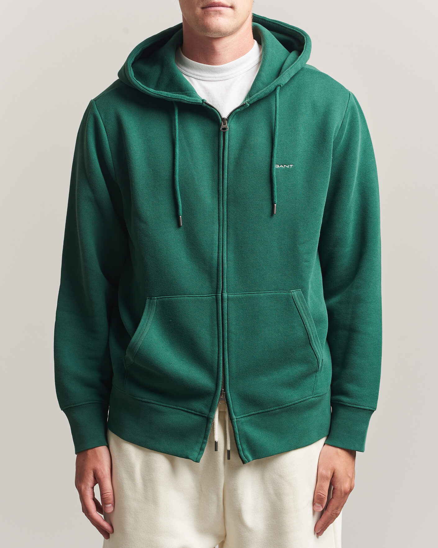 Hombres | Jerséis y prendas de punto | Gant | Tournament Full Zip Hoodie Green