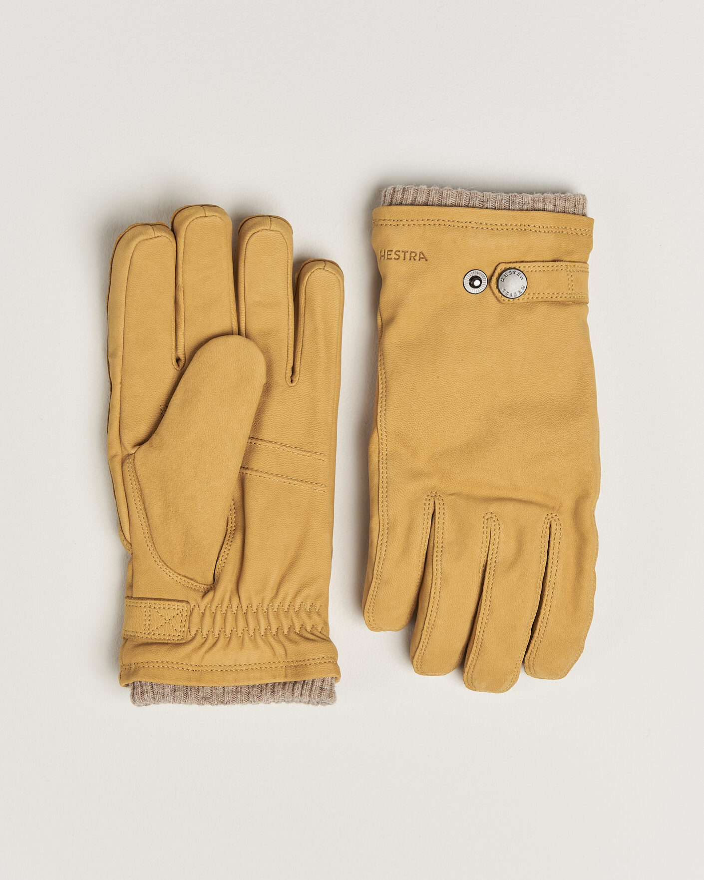 Hombres | Guantes | Hestra | Bergvik Fleece Liner Buckle Nubuck Glove Tan